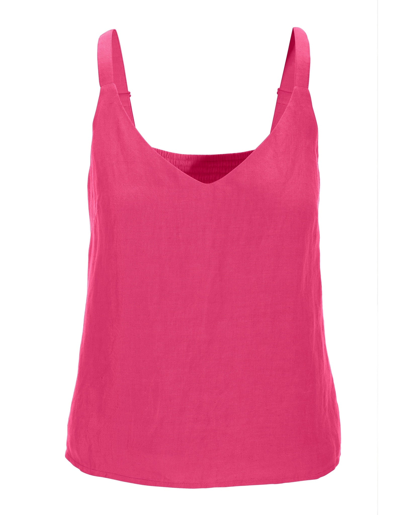 V Neck Linen Tank Top Pink - Mycitystee