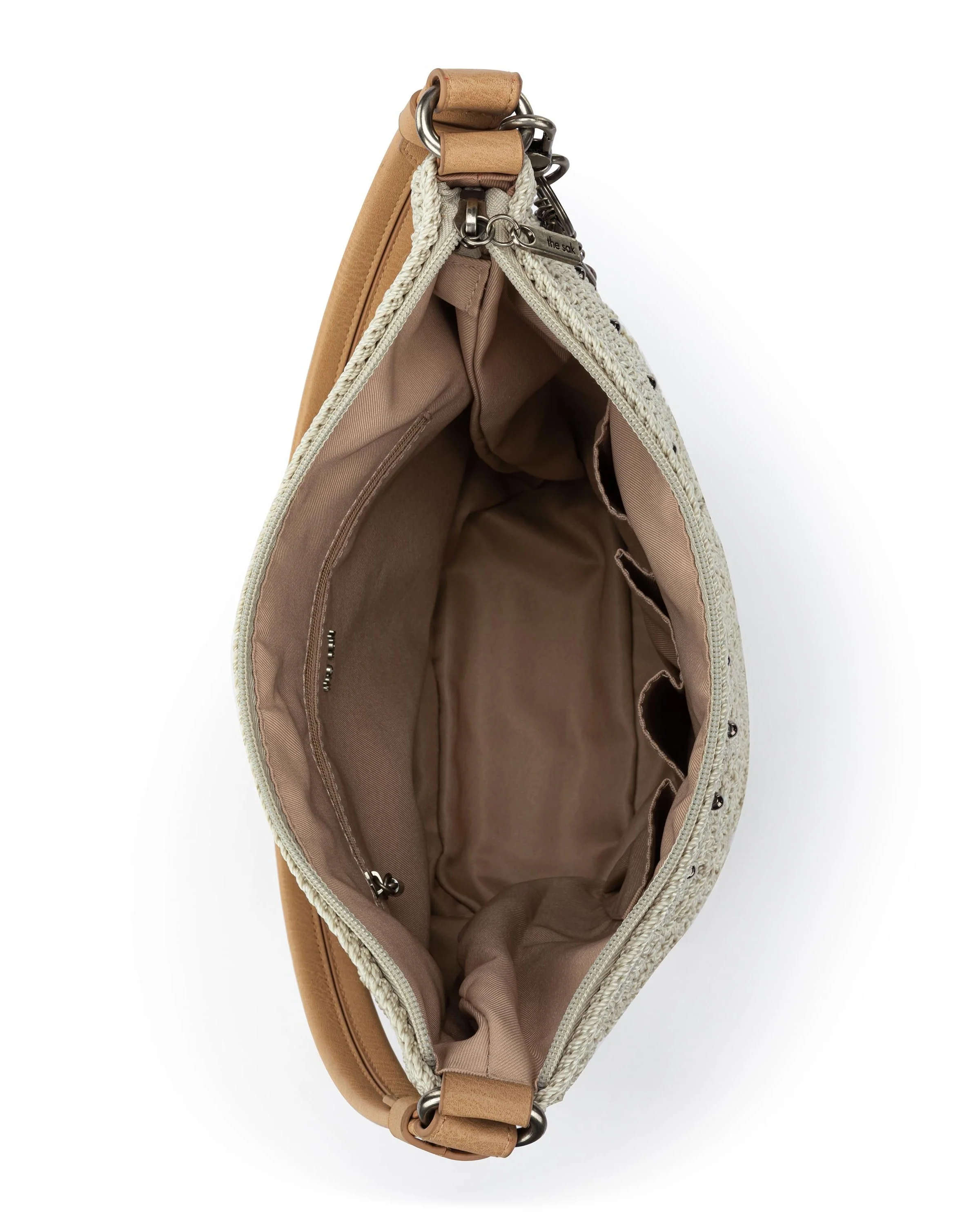 Sequoia Hobo - Hand Crochet - Natural Grey Medallion - Mycitystee