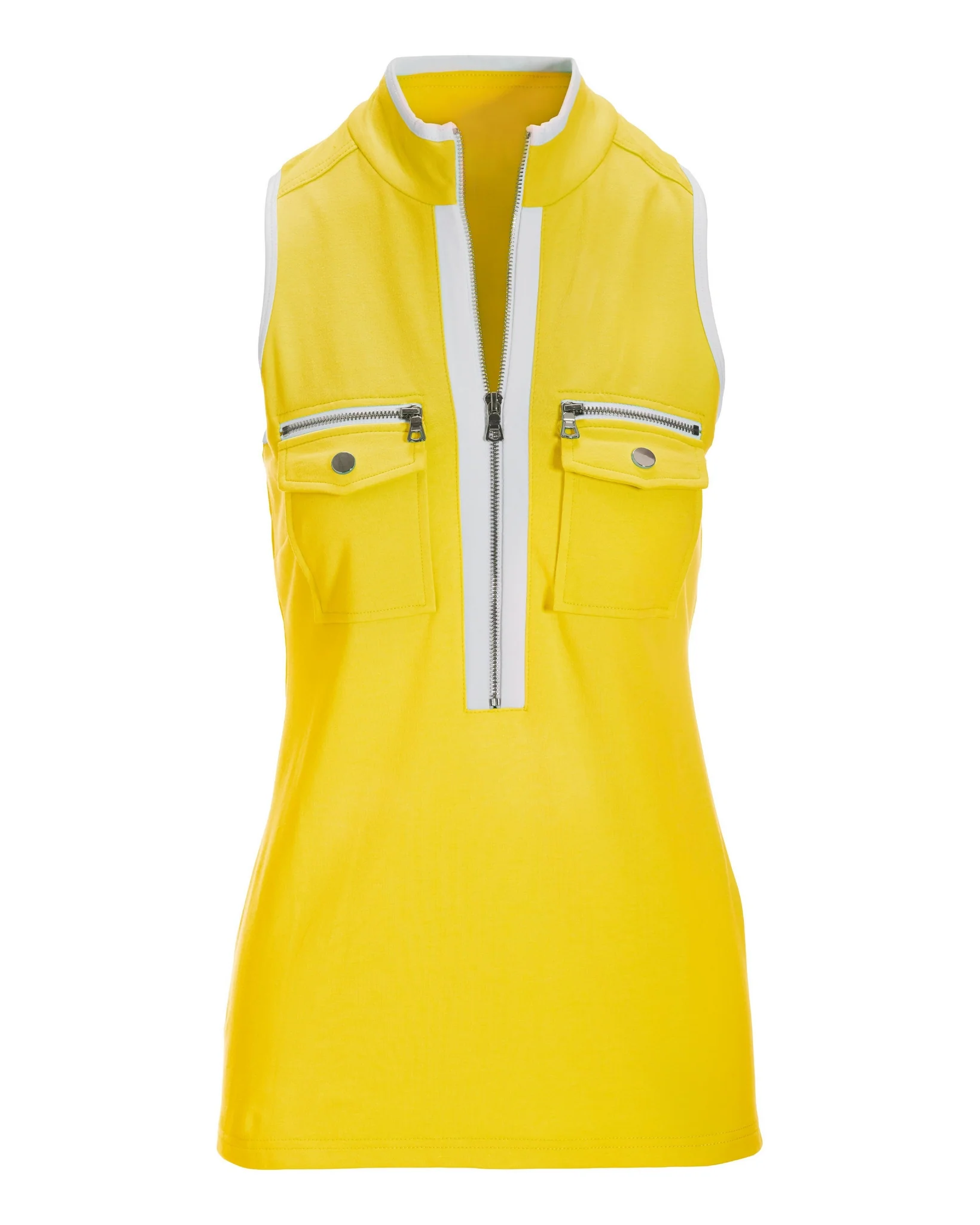 Sleeveless Chic Zip Top Lemon Zest - Mycitystee