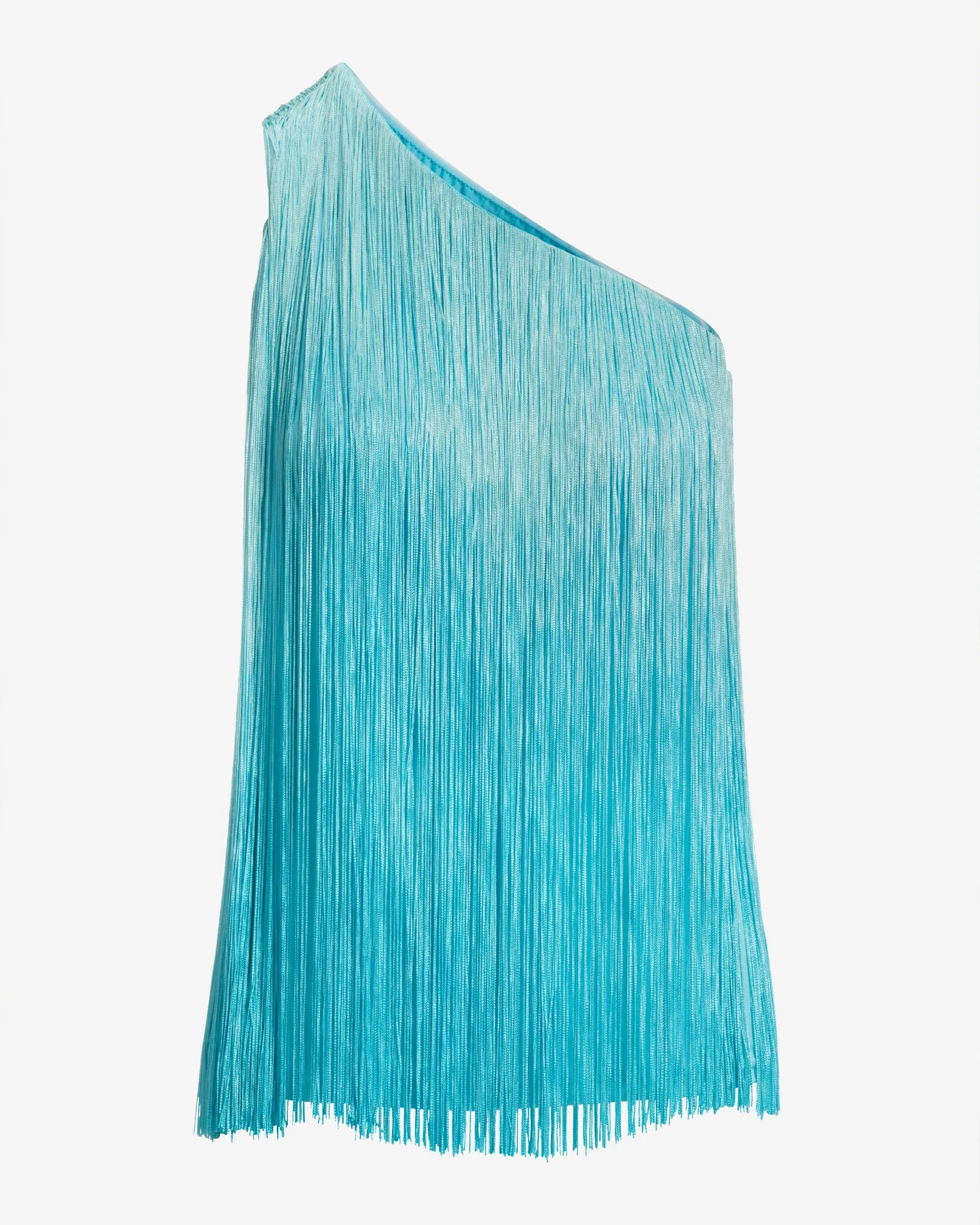 One Shoulder Ombre Fringe Top Scuba Blue - Mycitystee