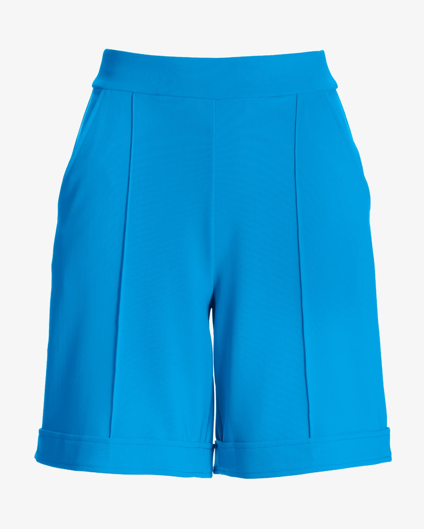 Beyond Travel 7 Inch Cuffed Trouser Shorts Malibu Blue - Mycitystee