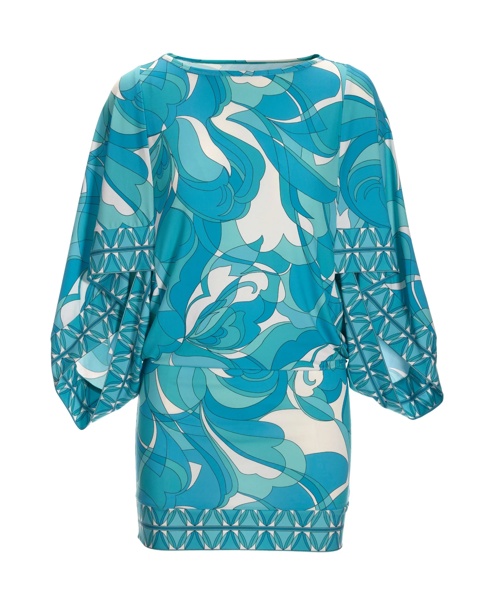 Teal Waters Printed Tunic Cover-Up Blue - Mycitystee