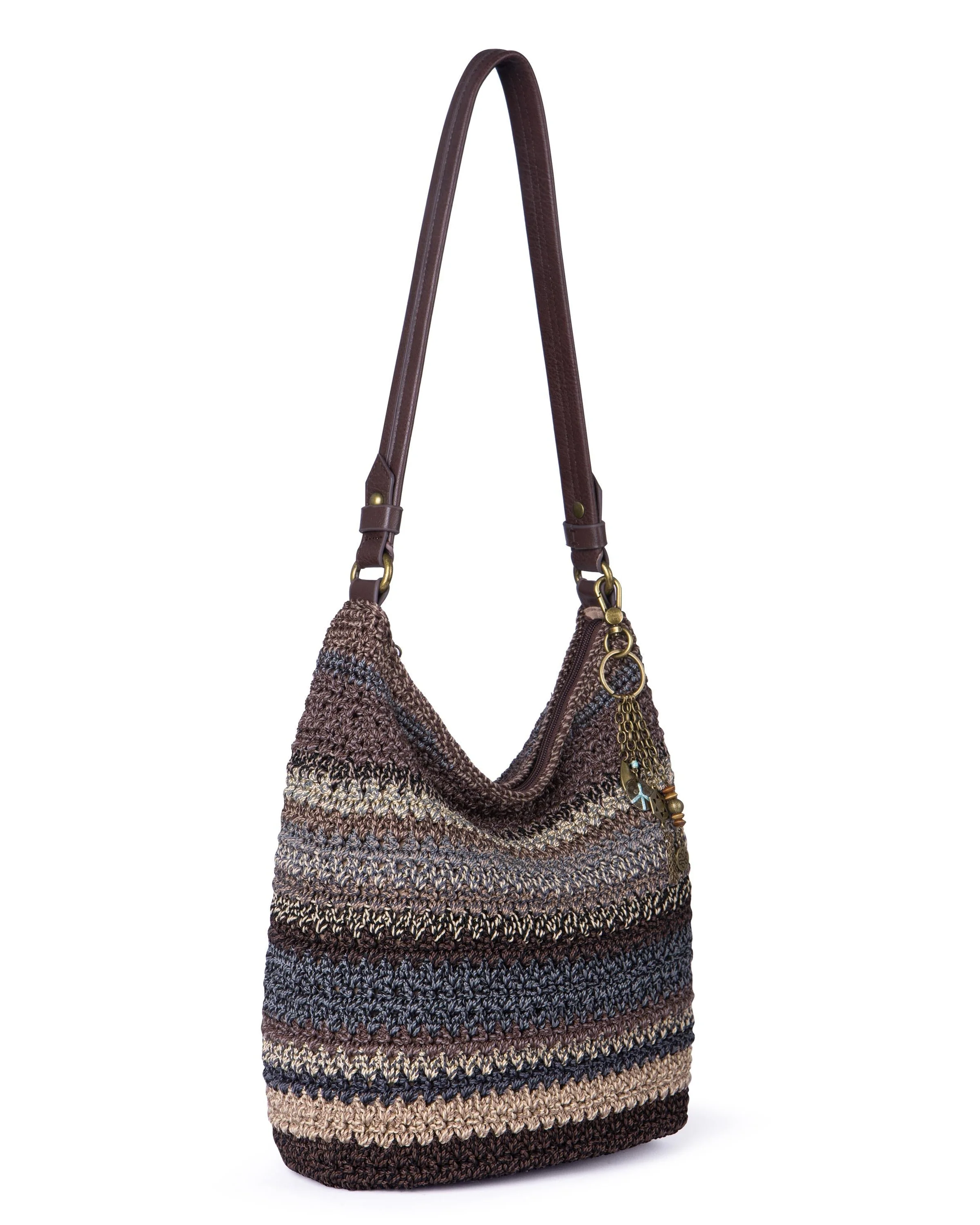 Sequoia Hobo - Hand Crochet - Aspen Stripe - Mycitystee