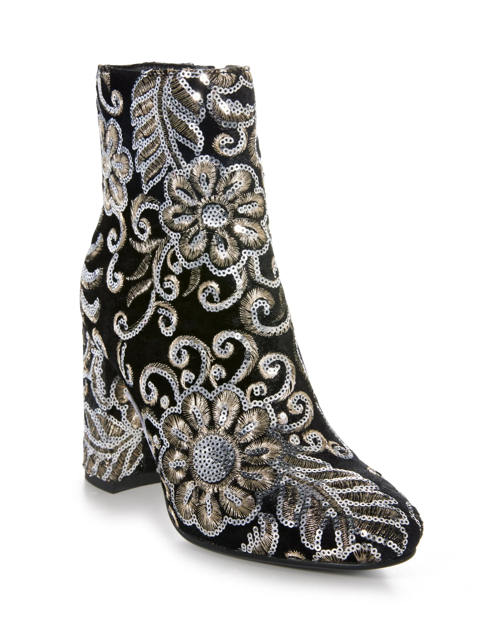 Sequin Velvet Bootie Black Multi - Mycitystee