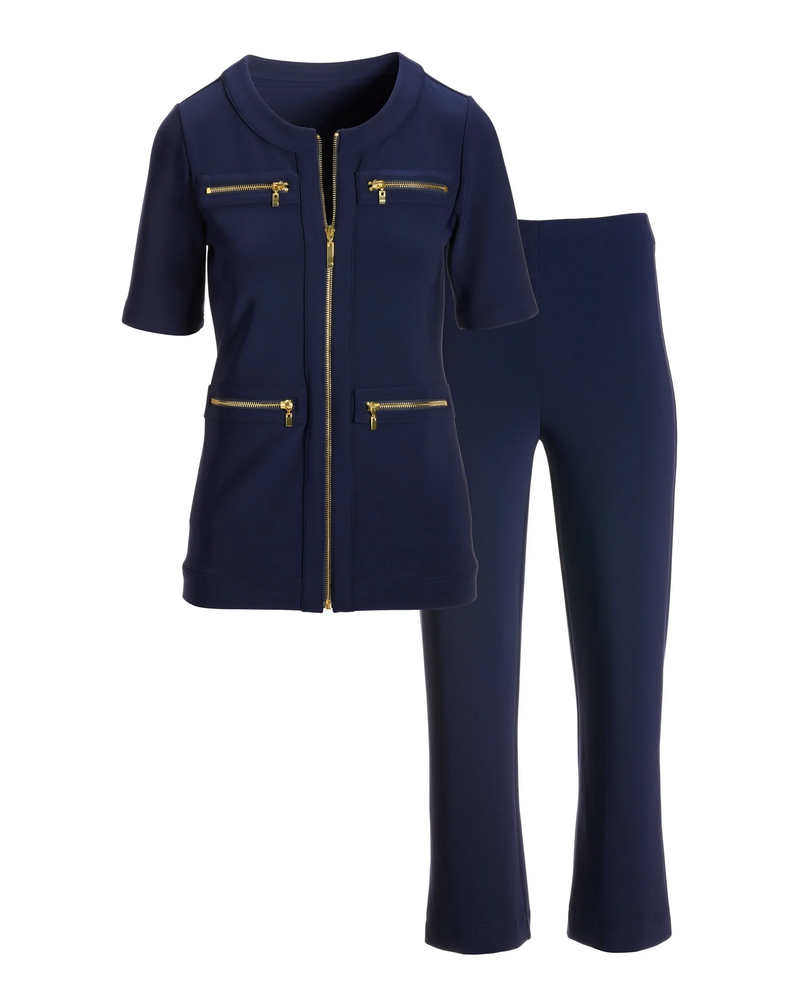 Beyond Travel Cropped Chic Coordinates 2BM93 Maritime Navy - Mycitystee