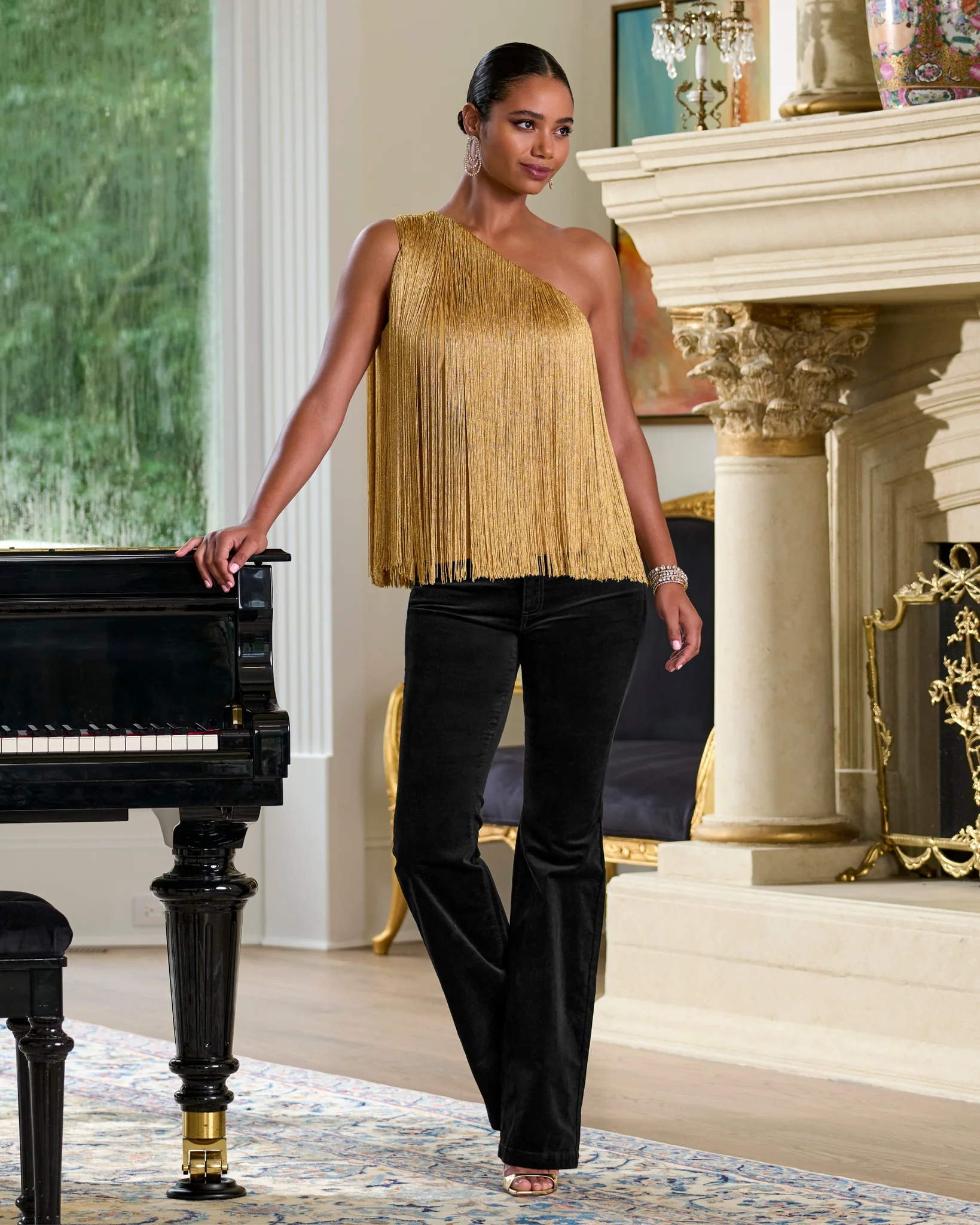 Monterey Velvet Five Pocket Bootcut Pant Black - Mycitystee