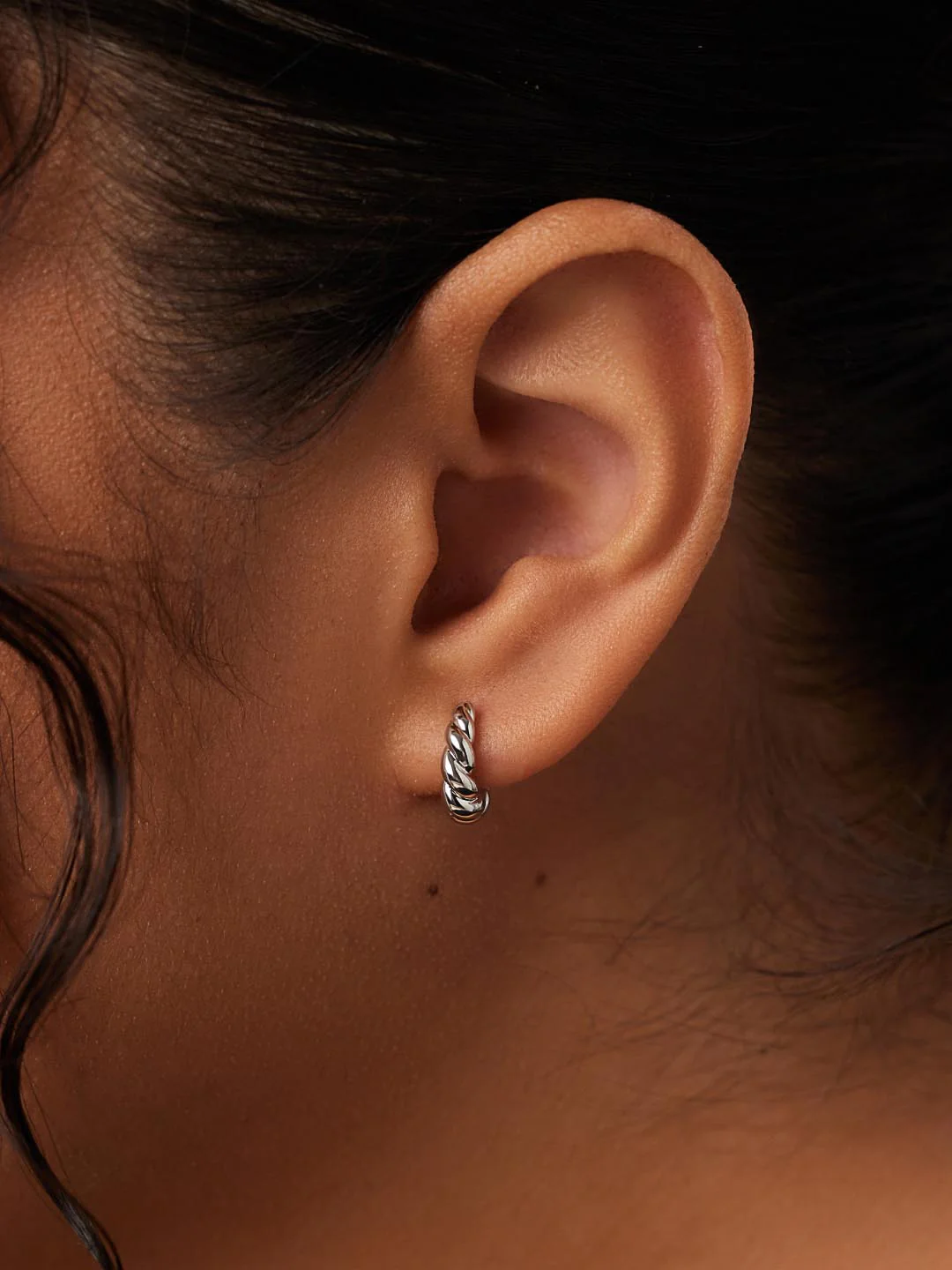 Twisted Hoop Earrings - Paris Mini Silver - Mycitystee