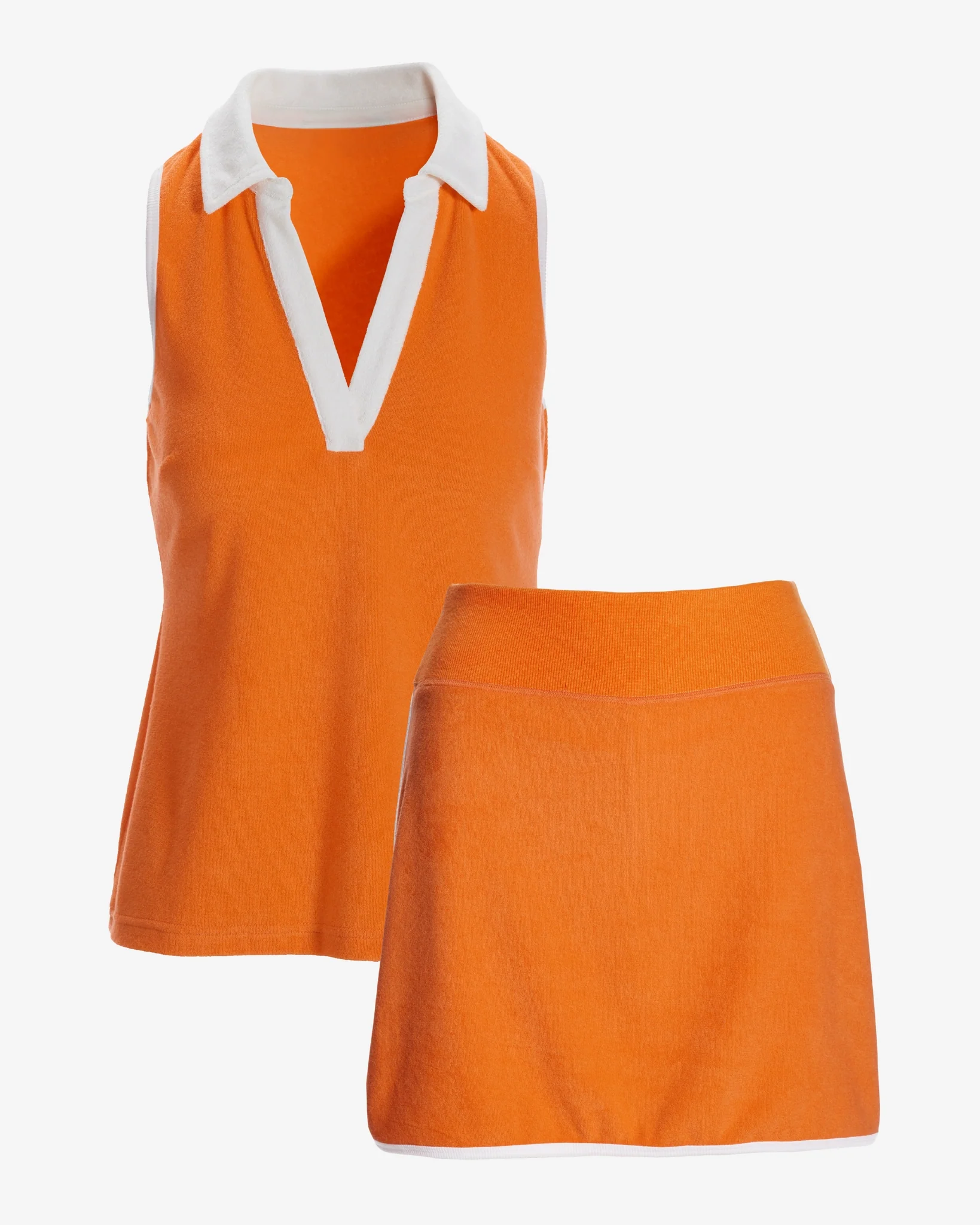 Beach Terry Colored Top and Skort Set Nectarine - Mycitystee