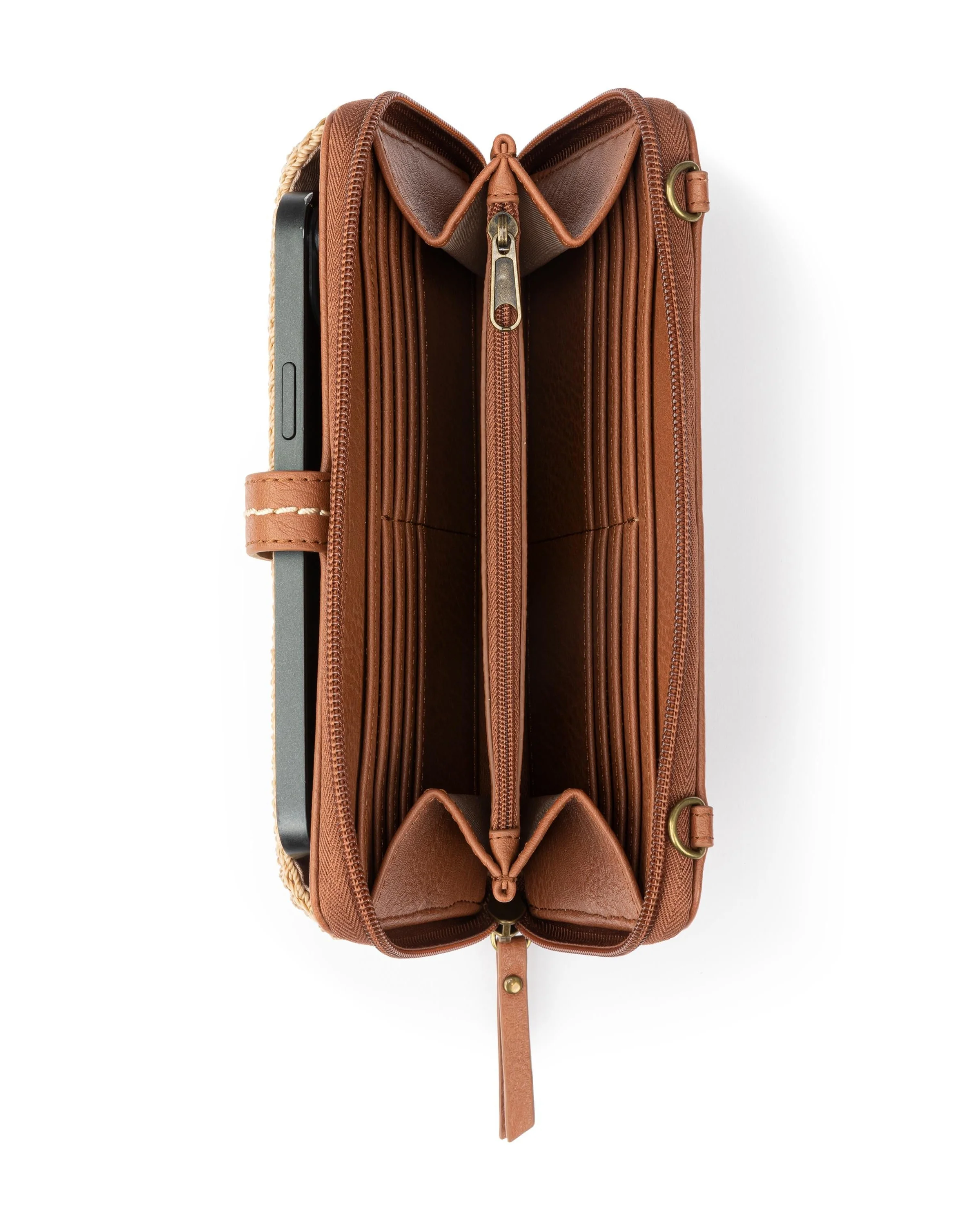 Iris Smartphone Wallet - Hand Crochet - Bamboo Medallion - Mycitystee