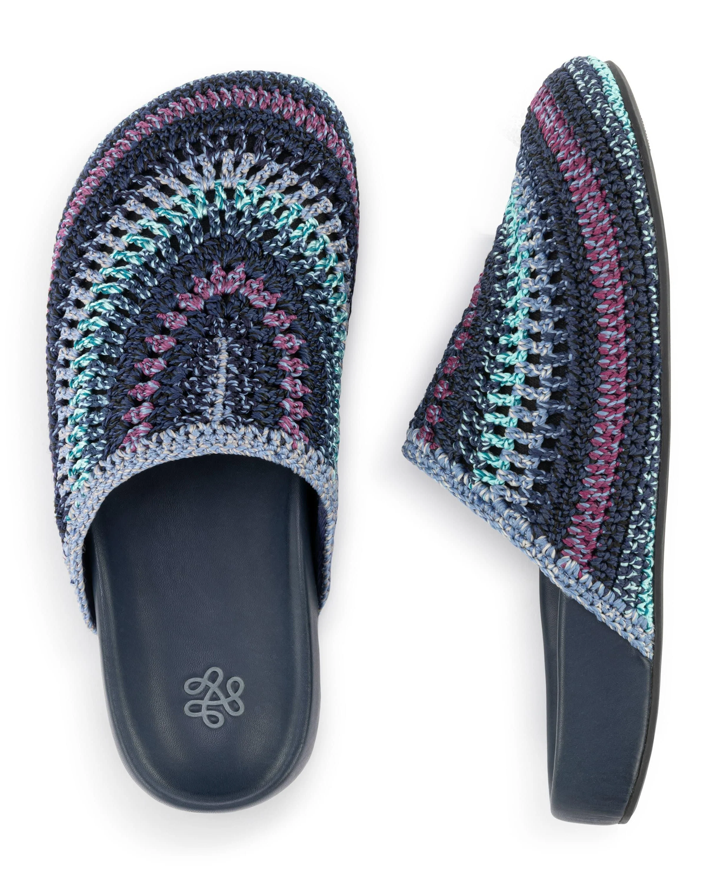 Bolinas Clog - Hand Crochet - Lapis Stripe - Mycitystee