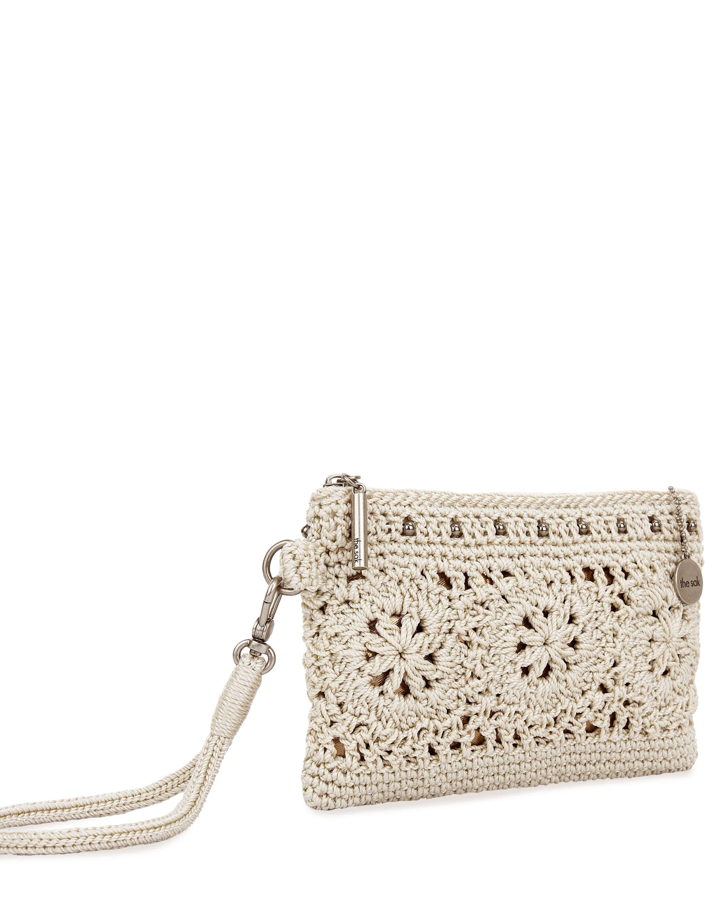 Vita Wristlet - Hand Crochet - Natural Medallion - Mycitystee