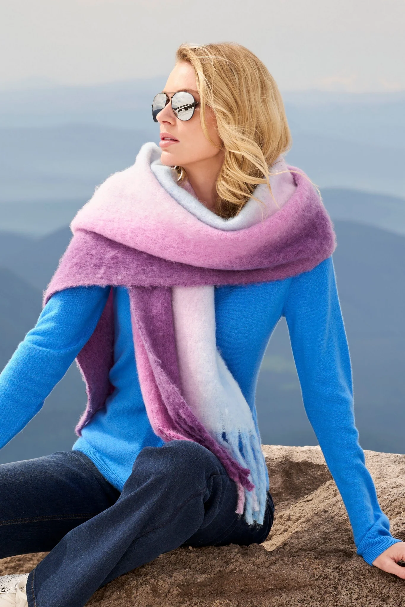 Ombre Winter Scarf Purple Multi - Mycitystee