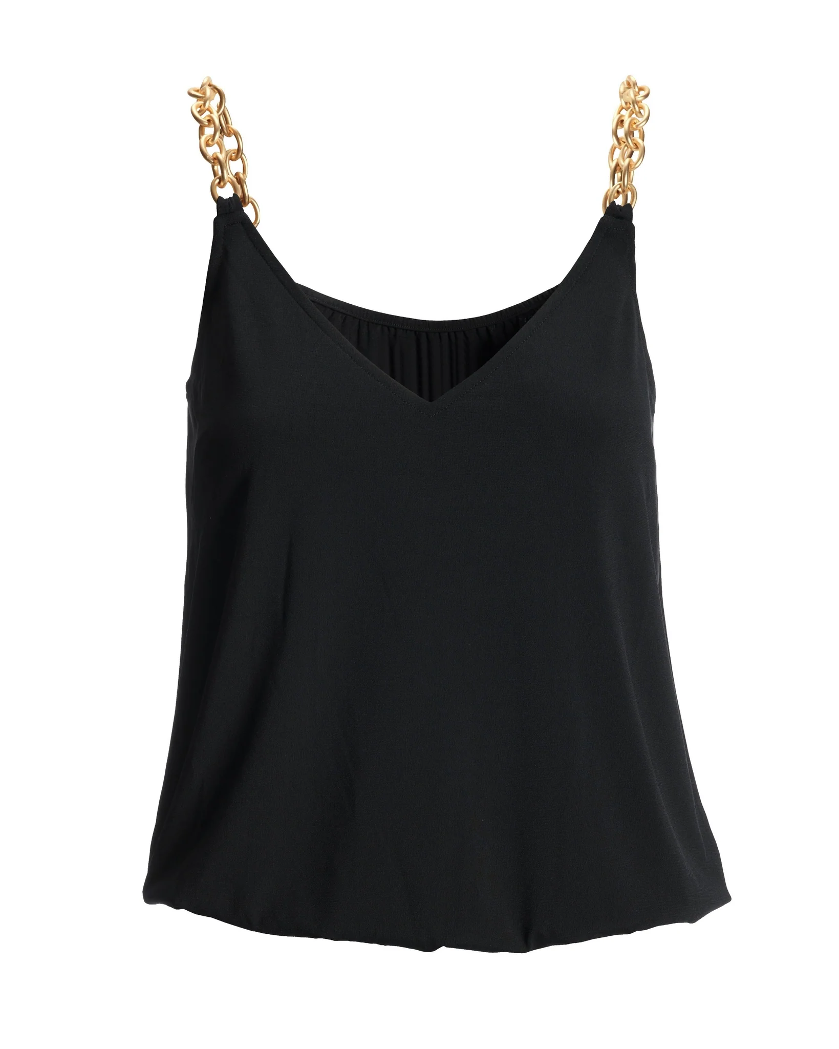 So Chic Chain Strap Blouson Tank Black - Mycitystee