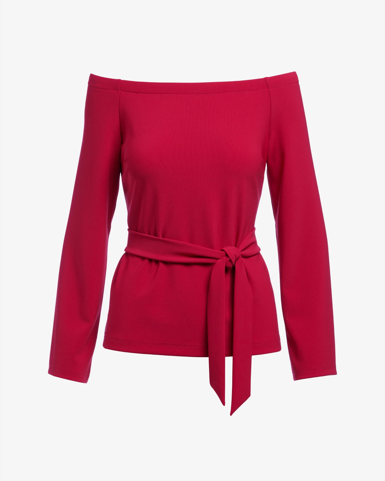 Beyond Travel Belted Off The Shoulder Top Tango Red - Mycitystee