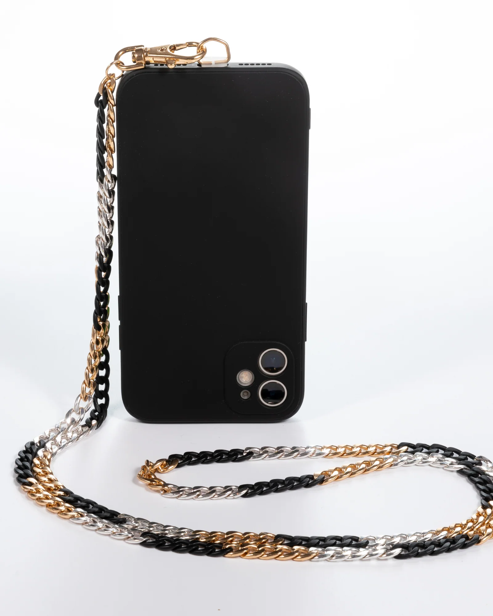 Trifecta Gold/Silver/Black Crossbody Phone Chain - Mycitystee