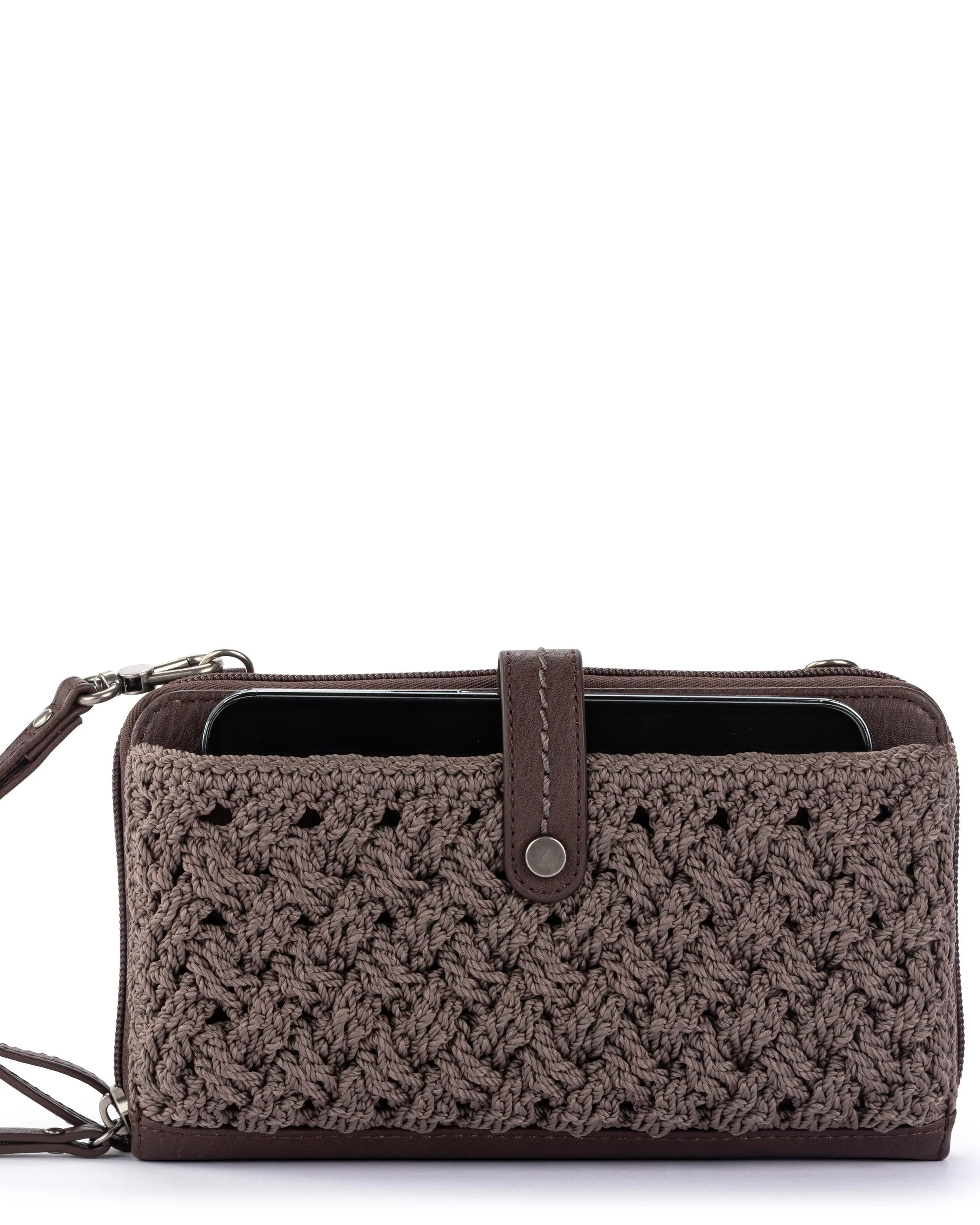 Iris Smartphone Wallet - Hand Crochet - Mushroom Cozy Weave - Mycitystee