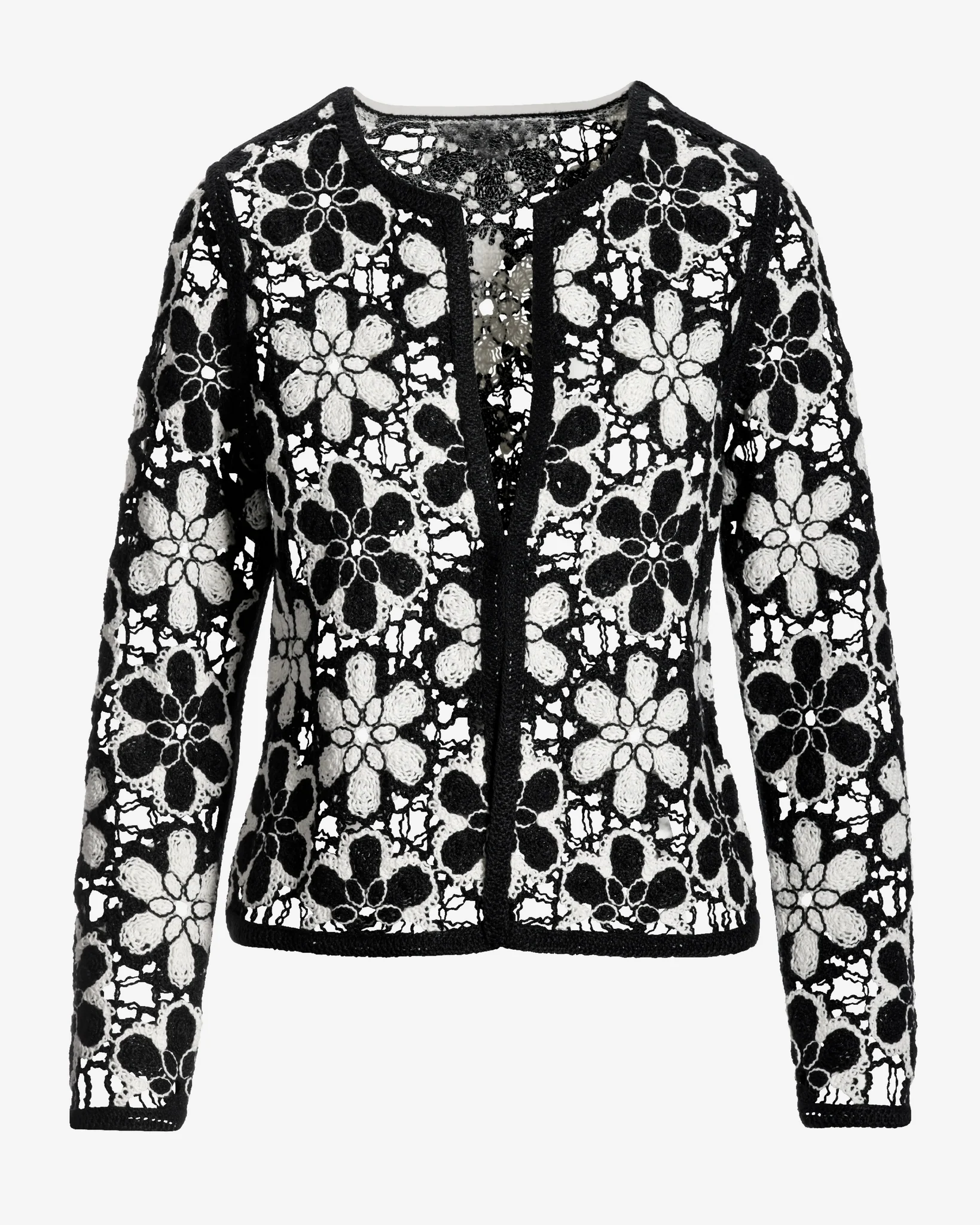 Crochet Cardigan Black/White - Mycitystee