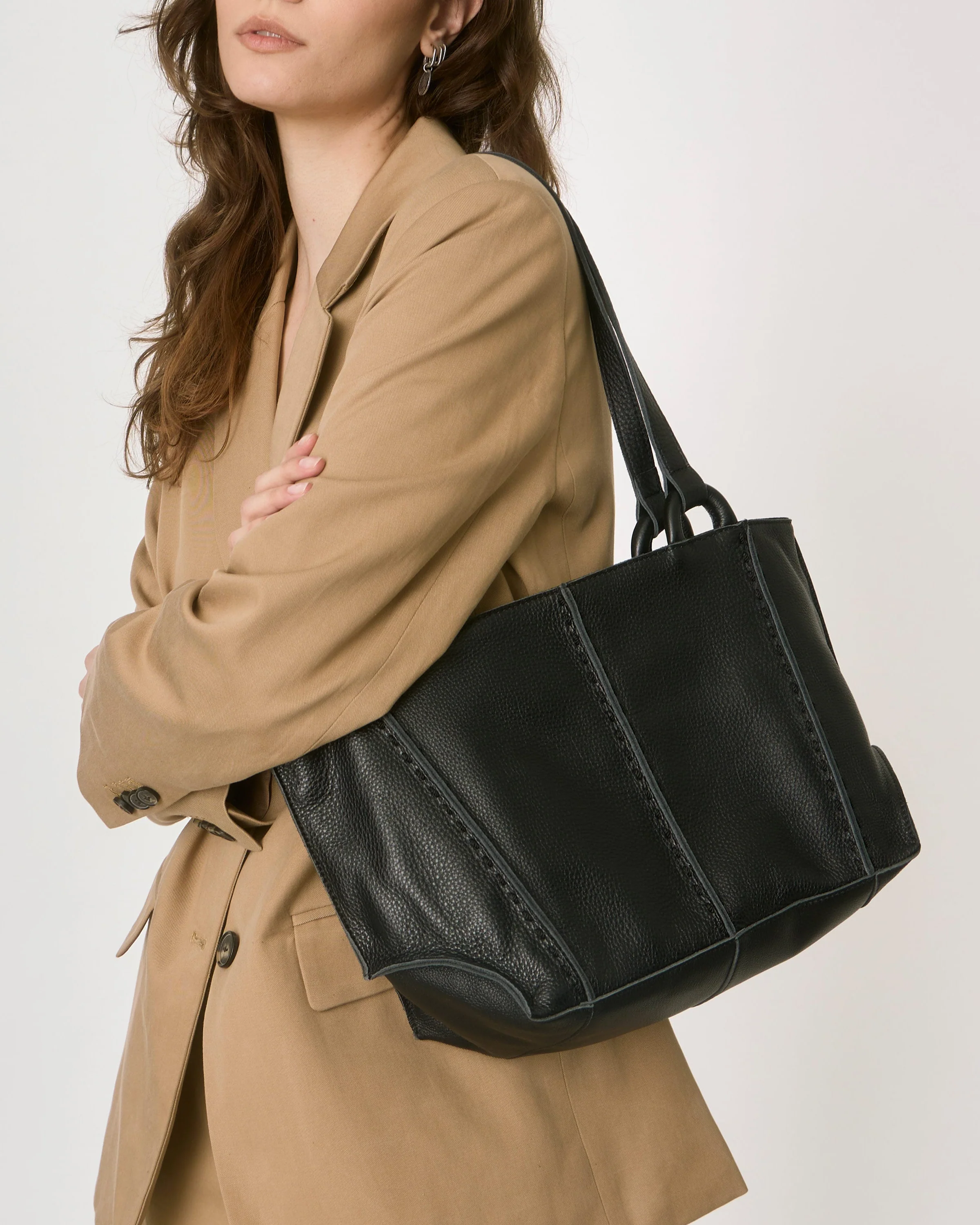 Los Feliz Satchel - Leather - Black - Mycitystee