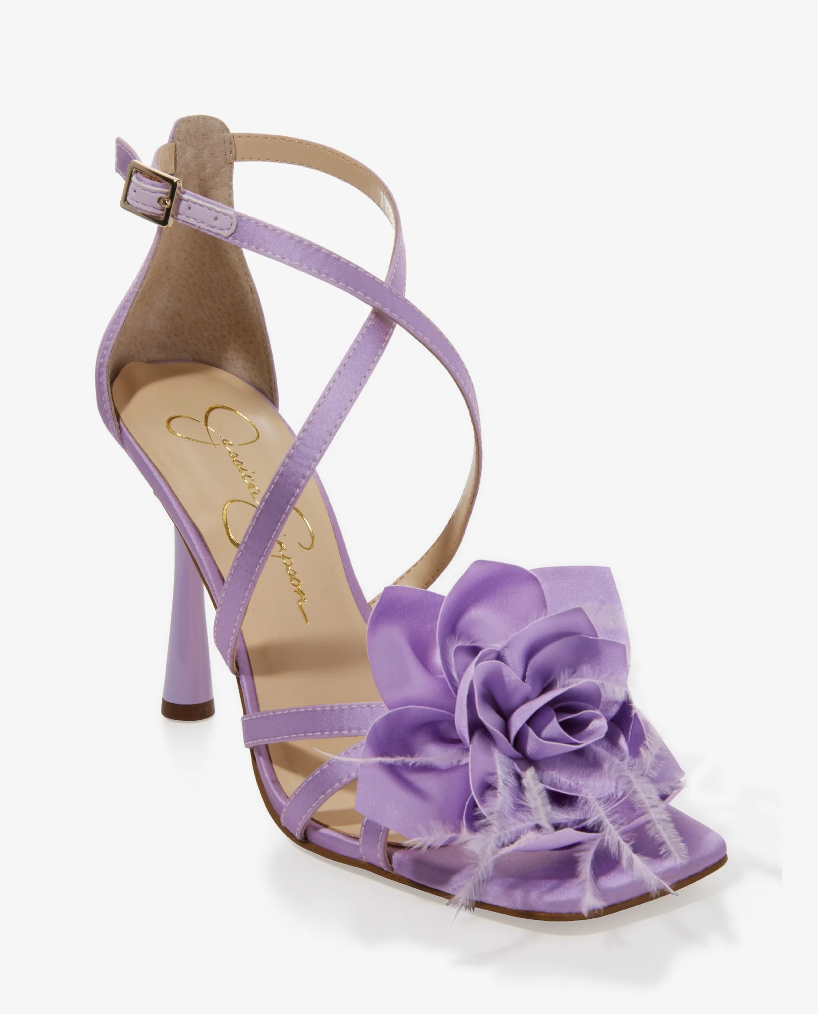 Floral Strappy Heel Lavender - Mycitystee