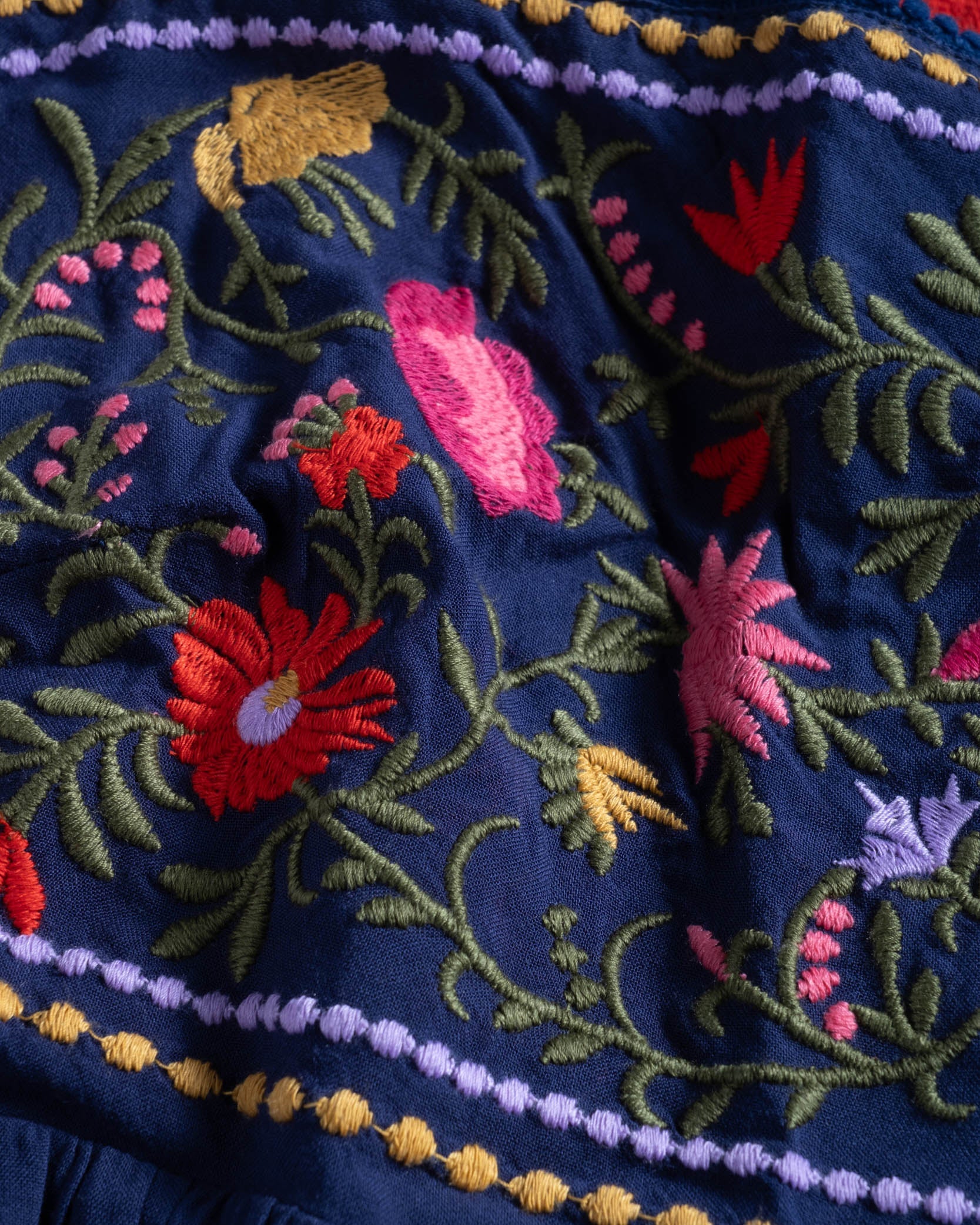 Girls Zoe Dress In Gardenia Embroidery - Mycitystee