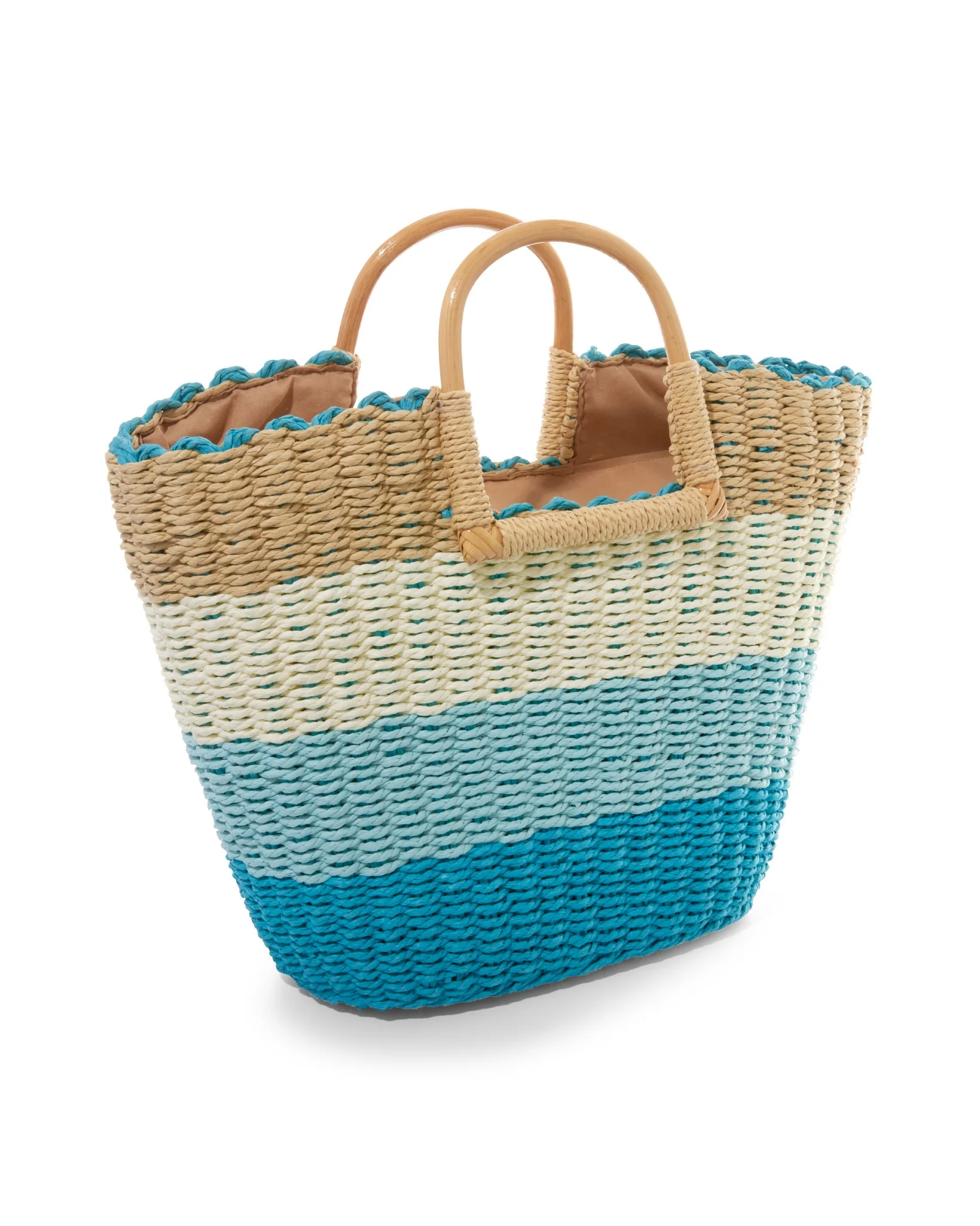 Blue Stripe Straw Bag Blue - Mycitystee