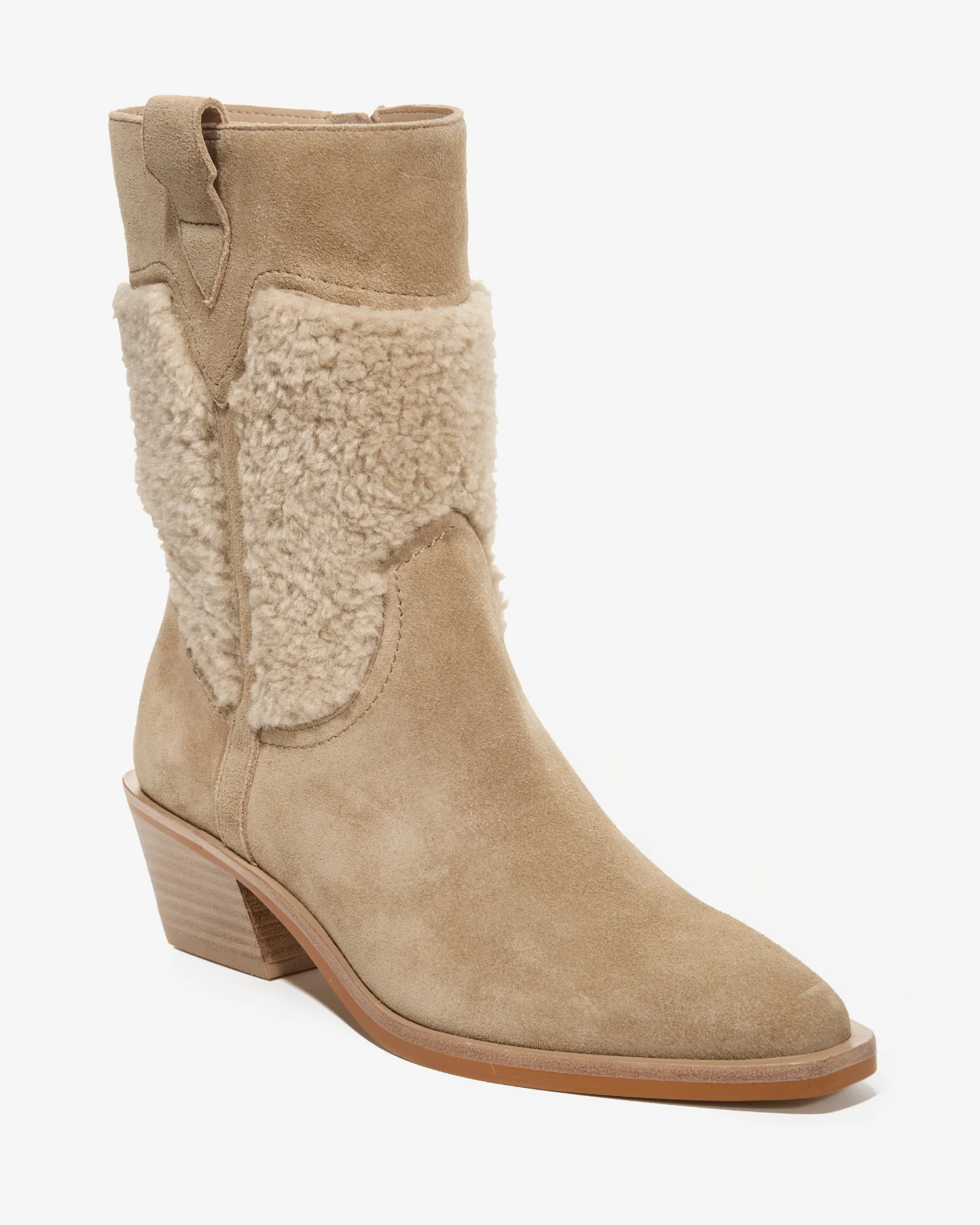 Shearling Western Boot Taupe - Mycitystee