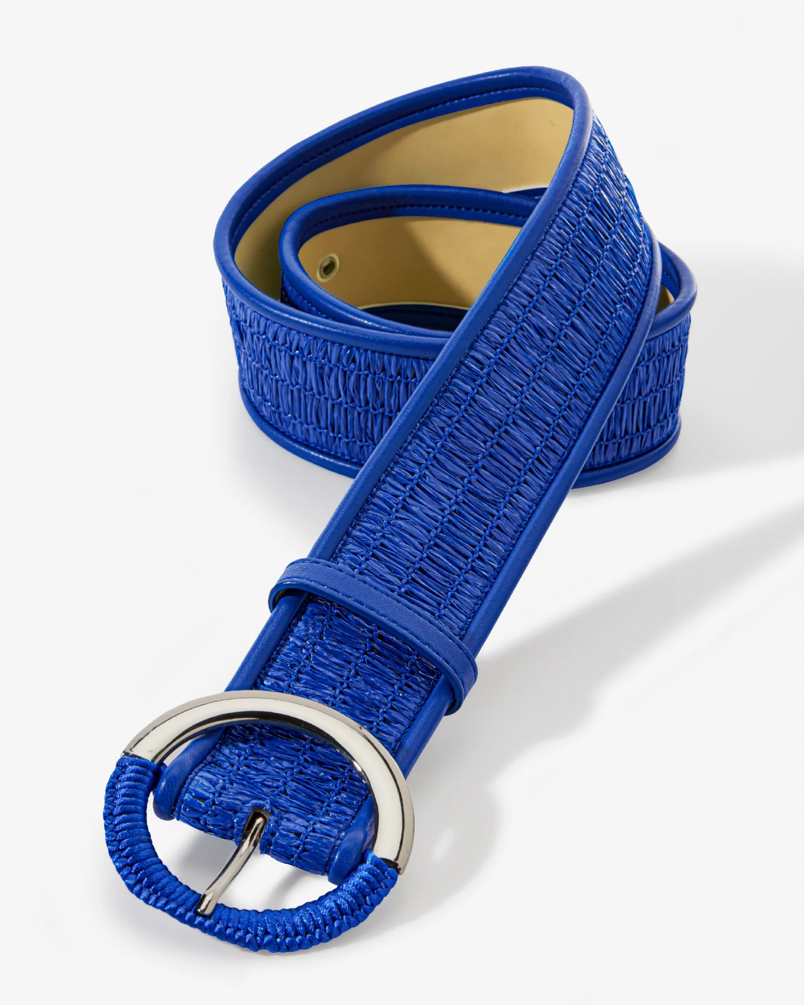 Wide Waist Woven Belt Blue - Mycitystee