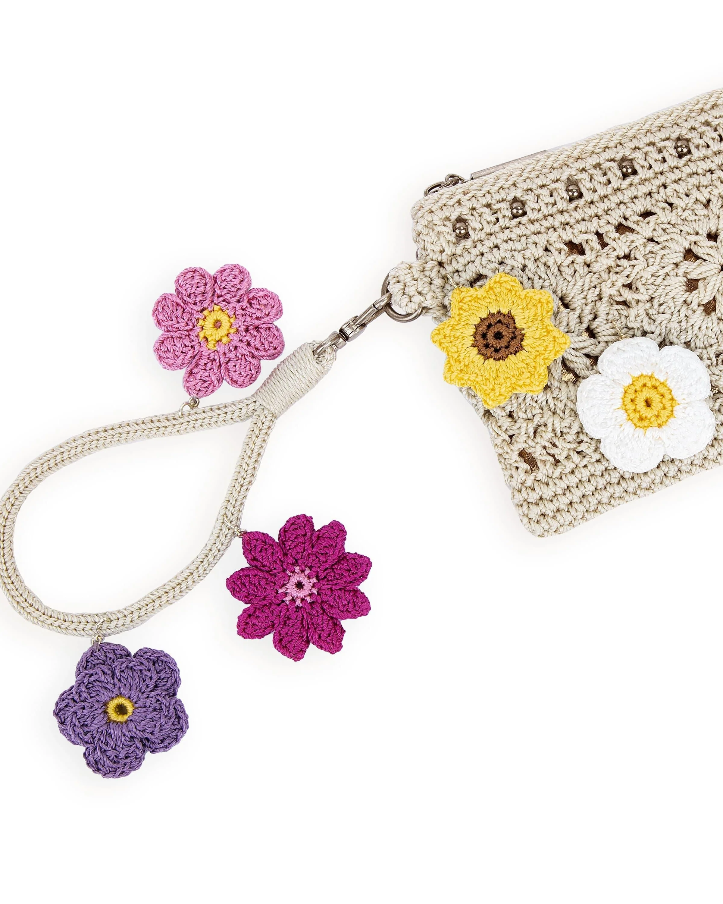 Vita Wristlet - Hand Crochet - Natural Medallion - Mycitystee