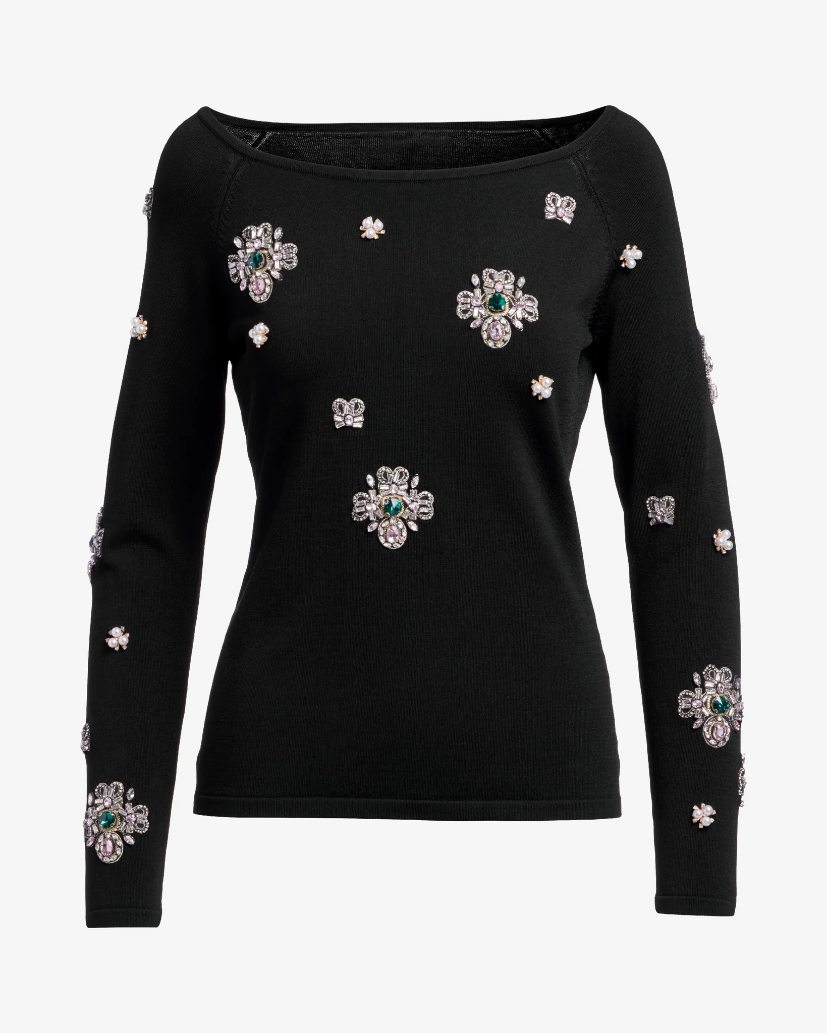 Pearl and Jewel Embellished Sweater Multi - Mycitystee