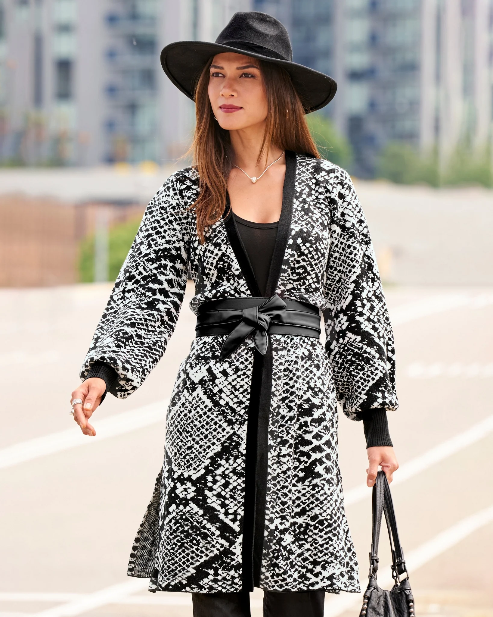 Python Sweater Duster Black Multi - Mycitystee