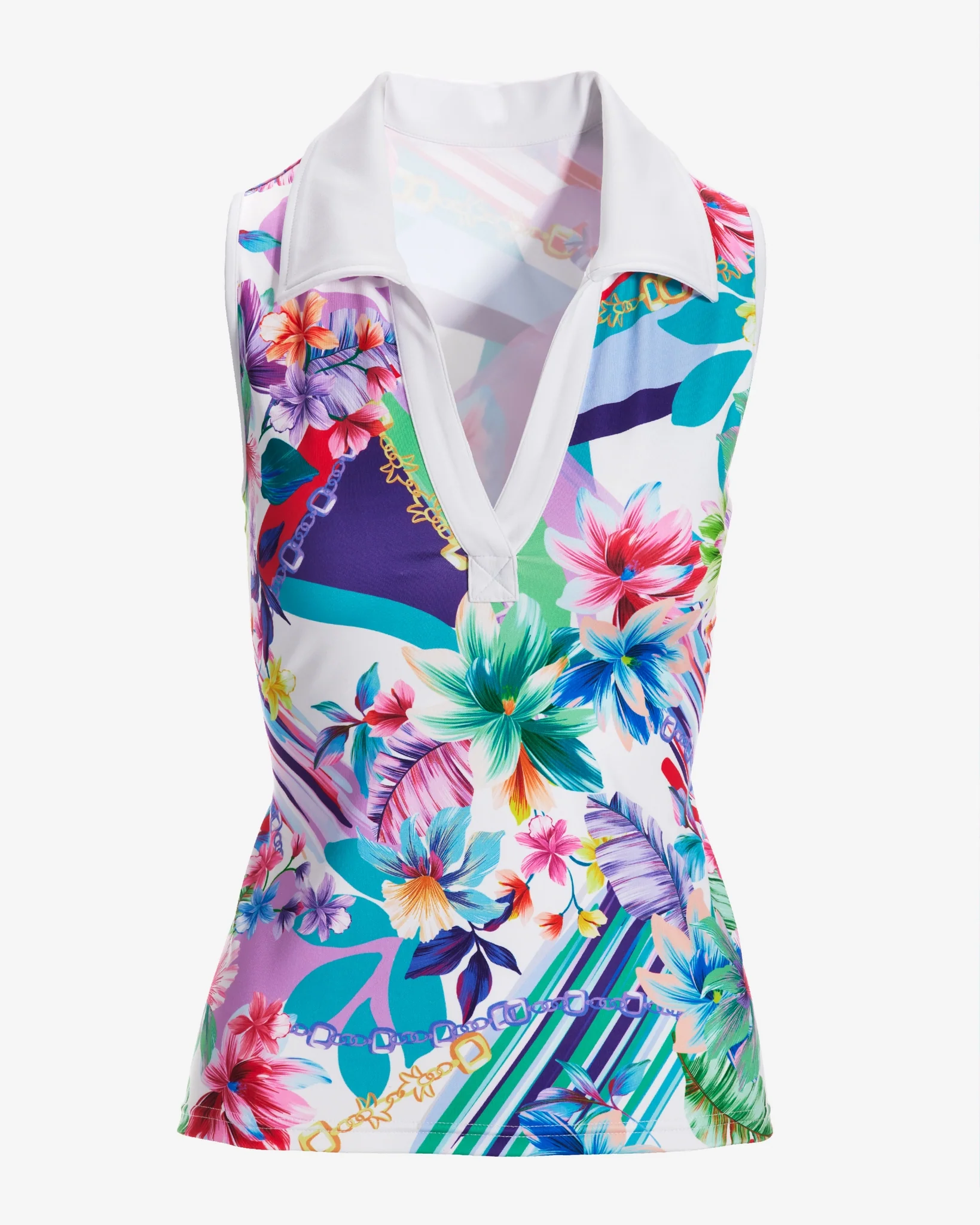 B-Active Printed Polo Sport Top Multi - Mycitystee