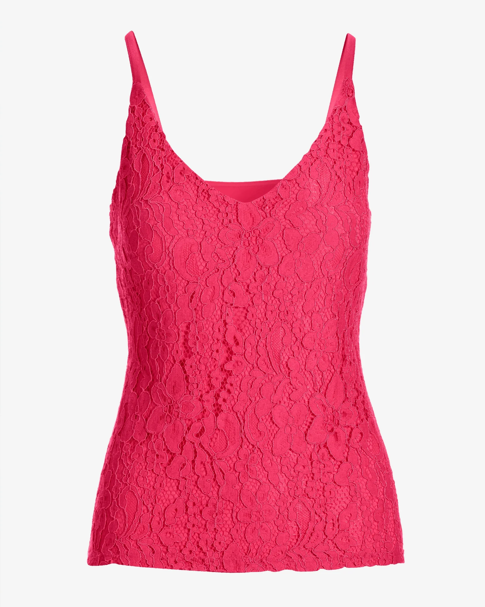 Lace Front V-Neck Cami Top Very Berry - Mycitystee