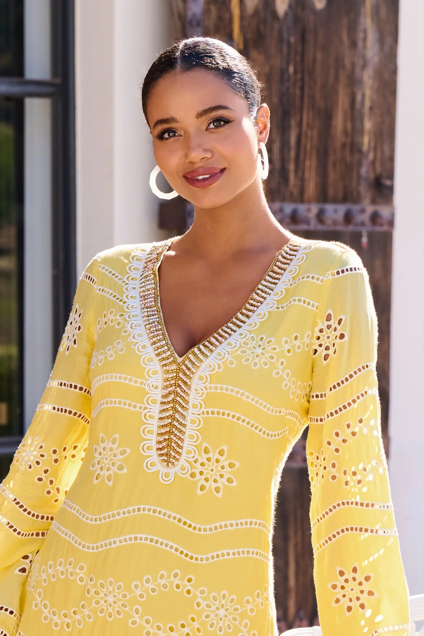 Glistening Resin Textured Hoop Earring White - Mycitystee