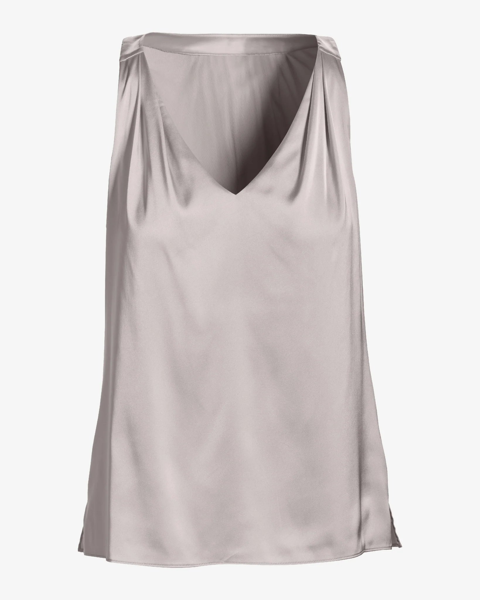 Nikki V-Neck Charmeuse Blouse Gray - Mycitystee