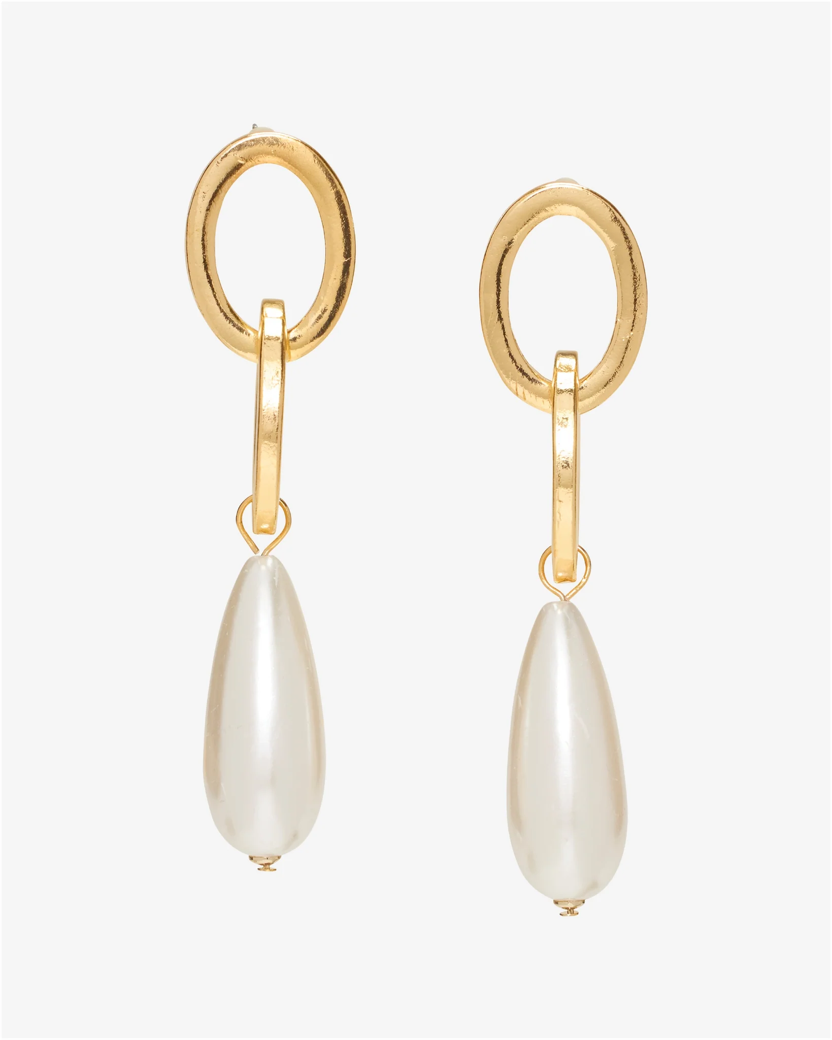 Chain Pearl Drop Earrings Gold - Mycitystee