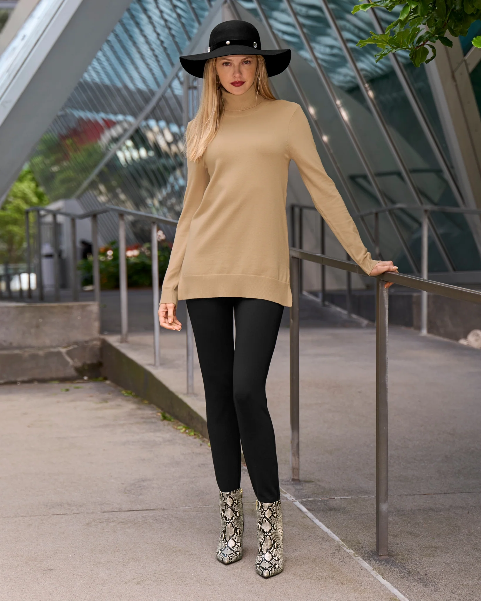 Python Block Heel Bootie Black/White - Mycitystee