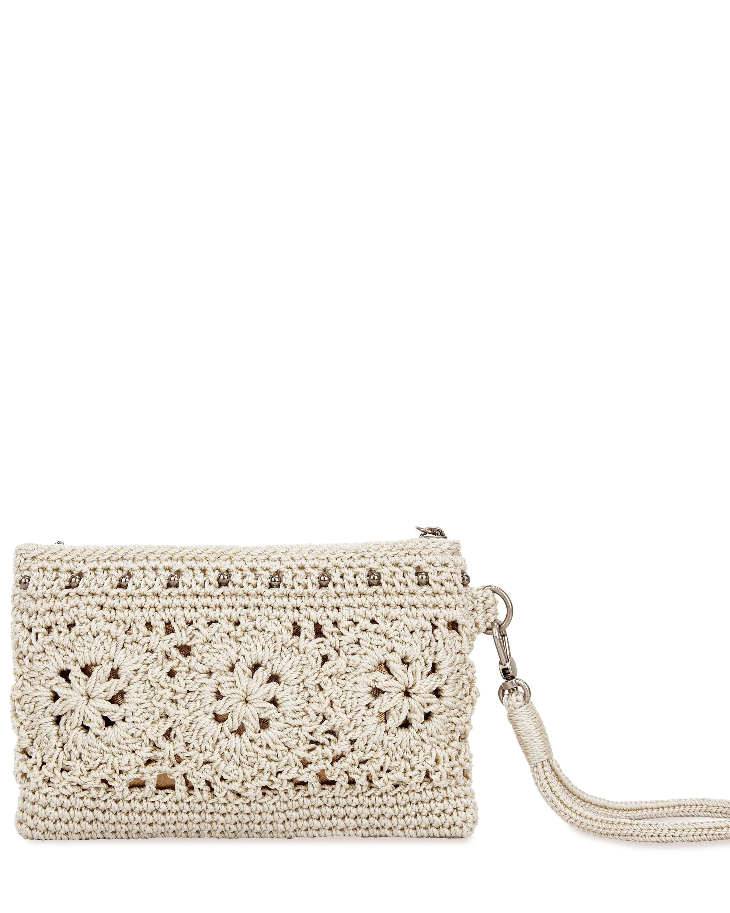 Vita Wristlet - Hand Crochet - Natural Medallion - Mycitystee