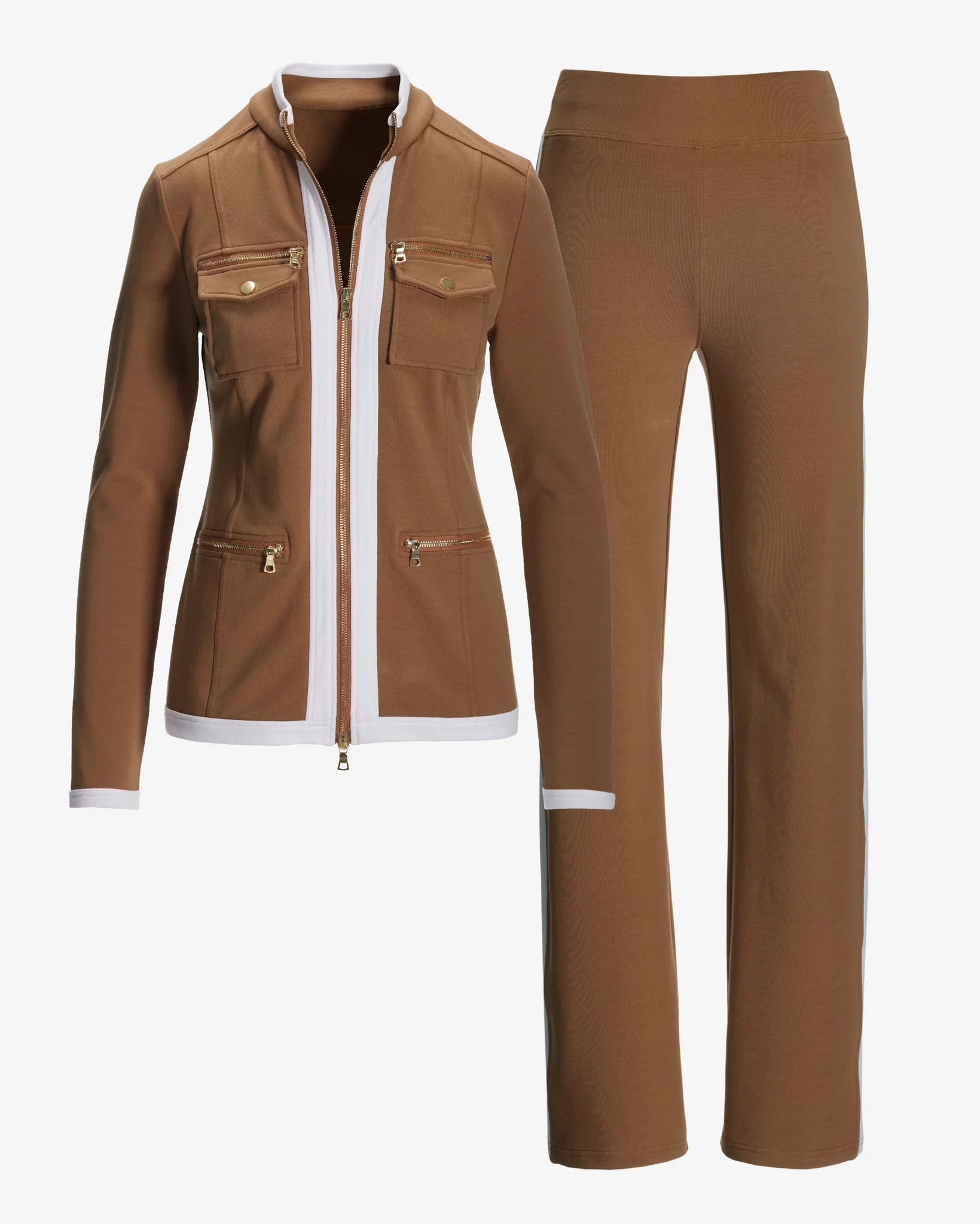 Chic Zippered Sport Coordinate Set Thrush - Mycitystee