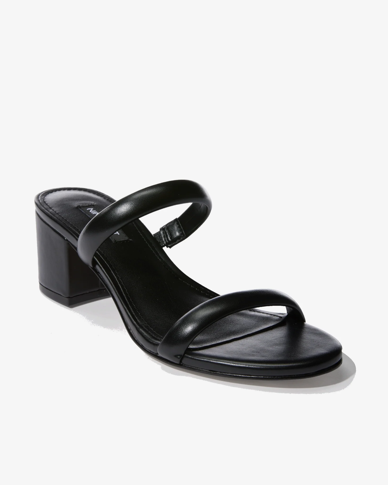 Double Band Block Heel Black - Mycitystee