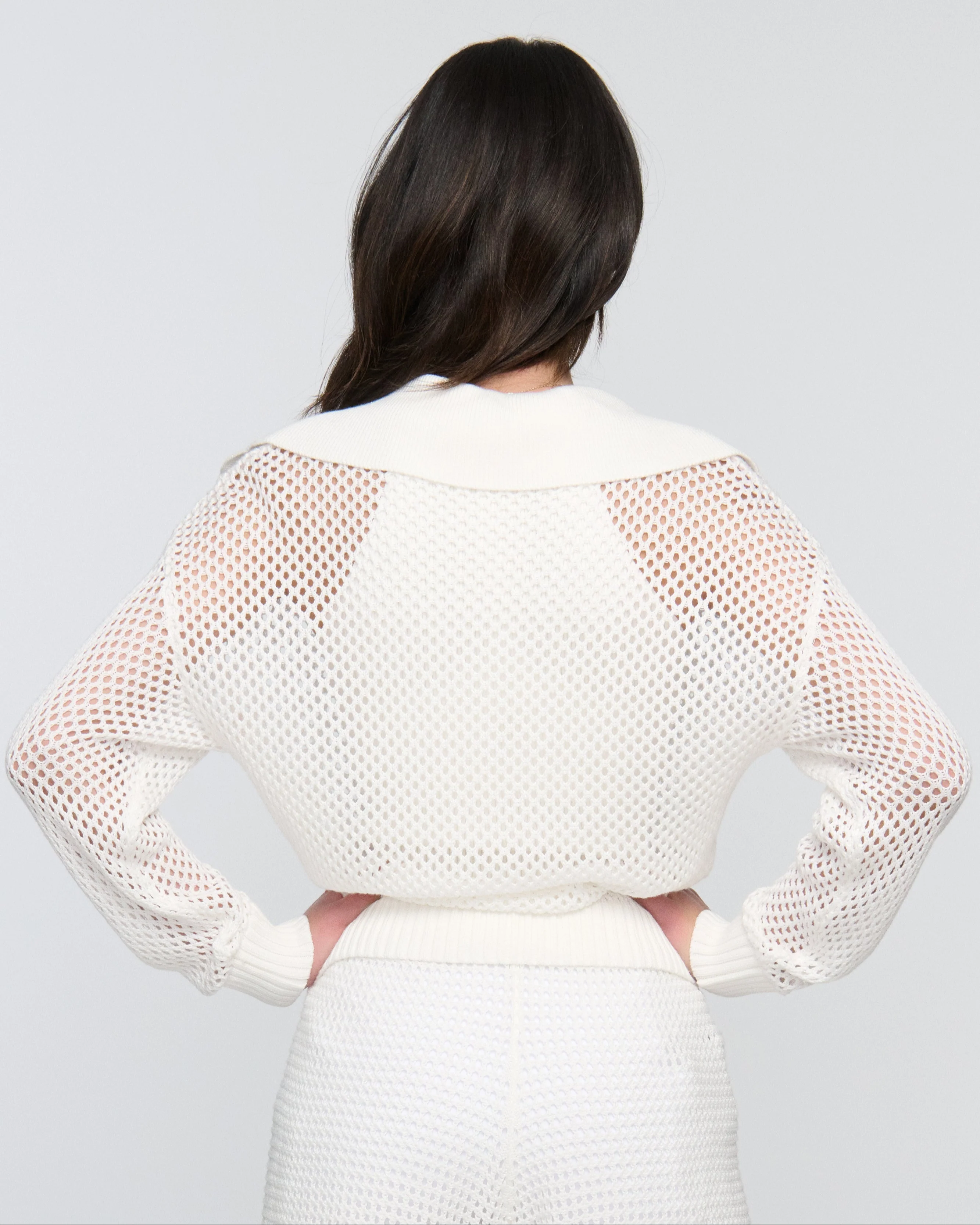 Tania Crochet Pickleball Sweater  C Lightweight Half-Zip Knit - Mycitystee