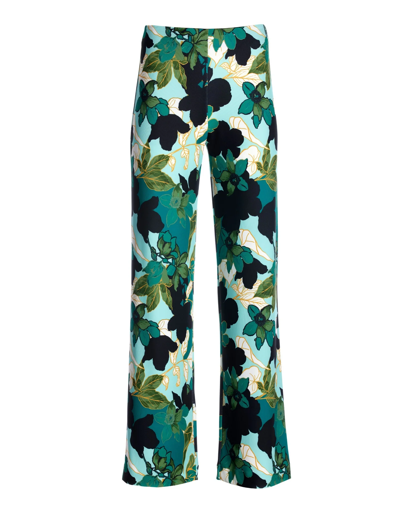 Beyond Travel Shadow Florals Palazzo Pant Parasailing/Jet Black - Mycitystee