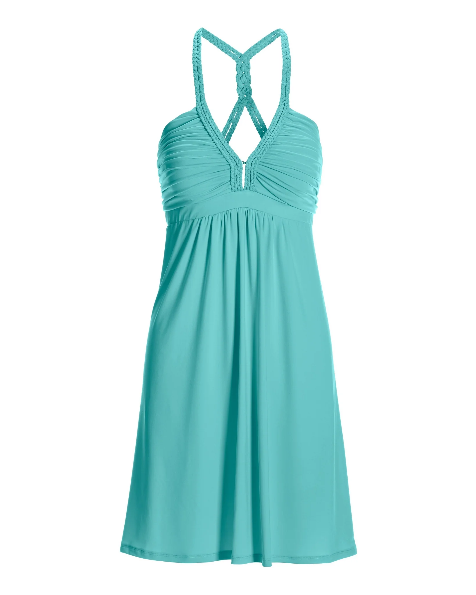 Braided Double Strap Swing Halter Dress Blue Radiance - Mycitystee