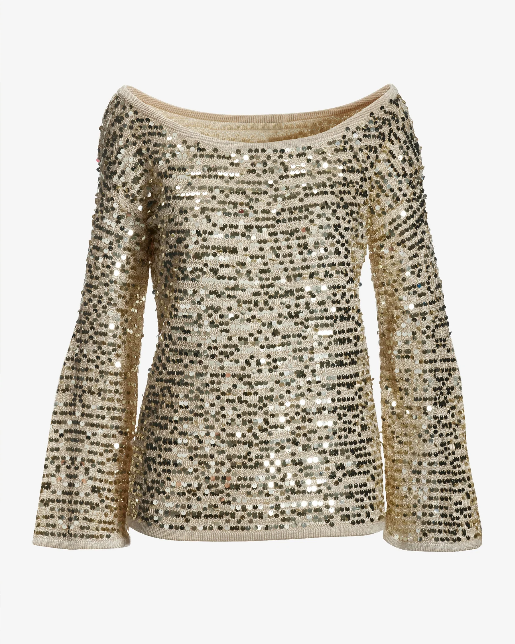 Sequin Slouchy Sweater Top Champagne - Mycitystee