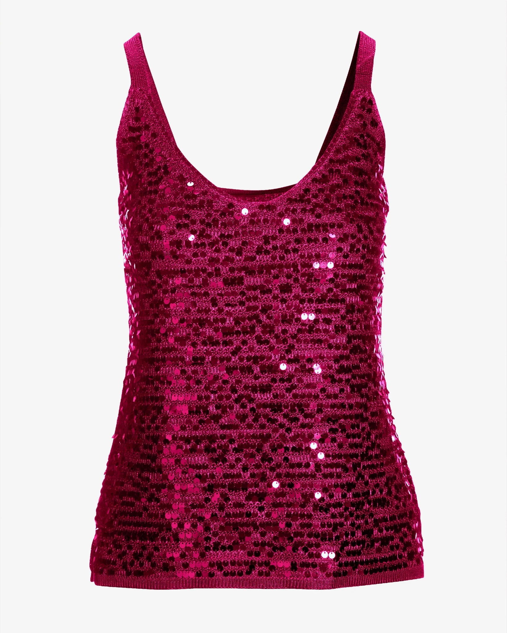 Sequin V-Neck Sweater Tank Maroon - Mycitystee
