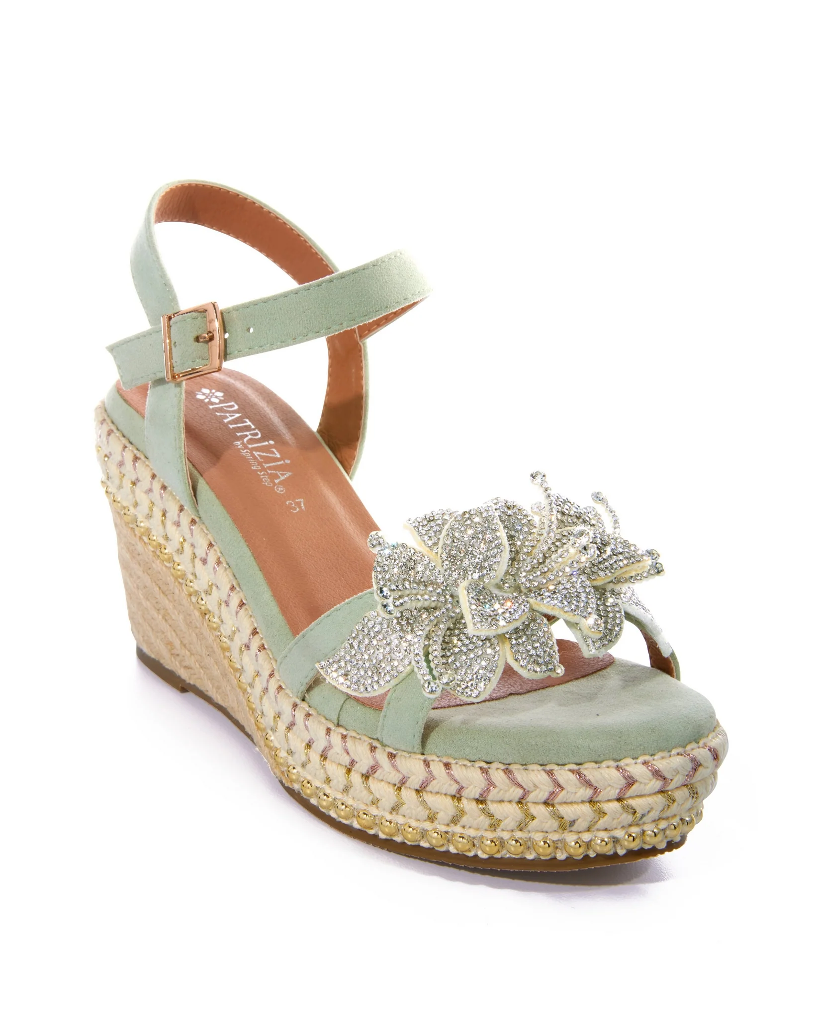 Orchid Embellished Wedge Mint - Mycitystee