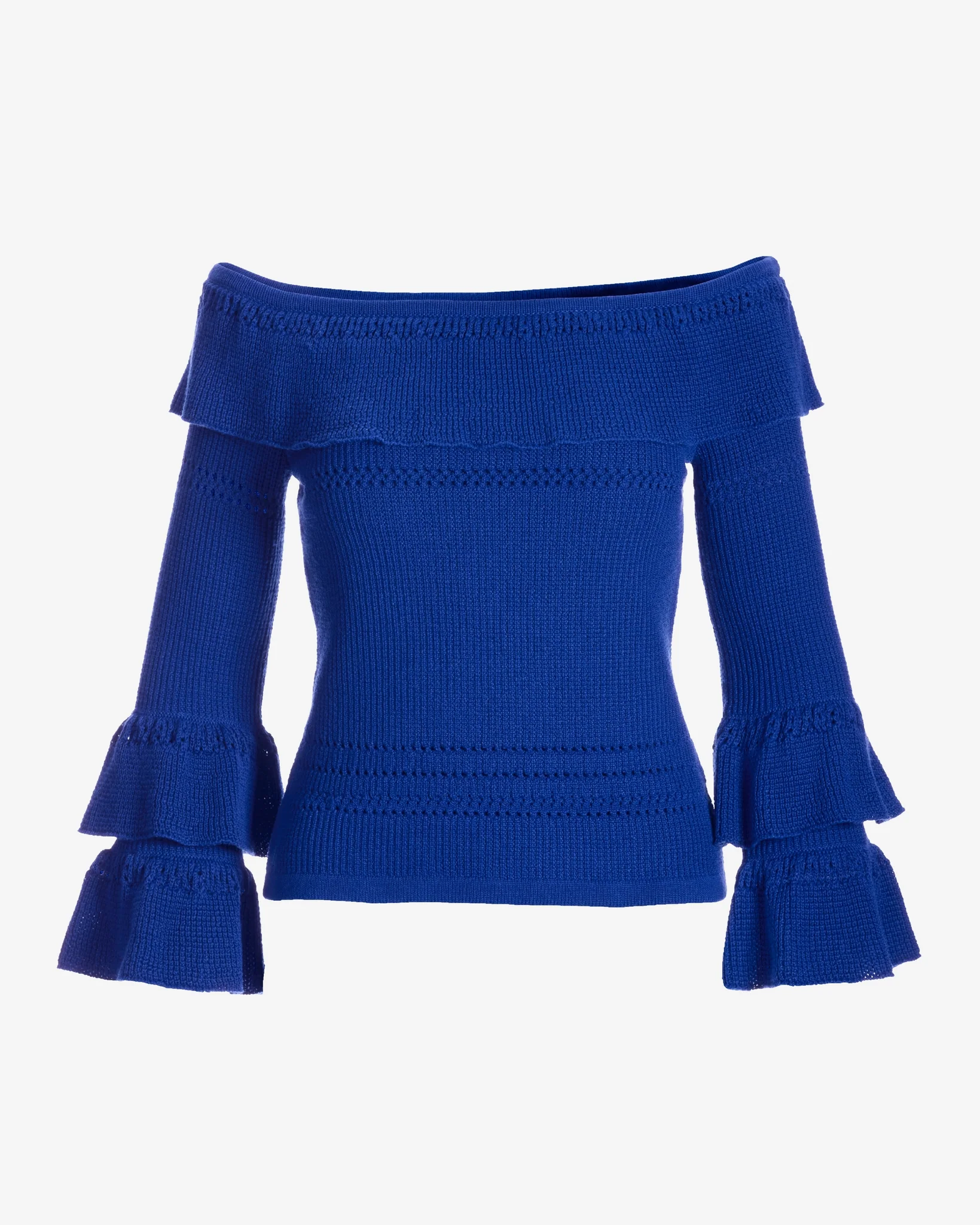 Tiered Ruffle Sweater Deep Ocean - Mycitystee