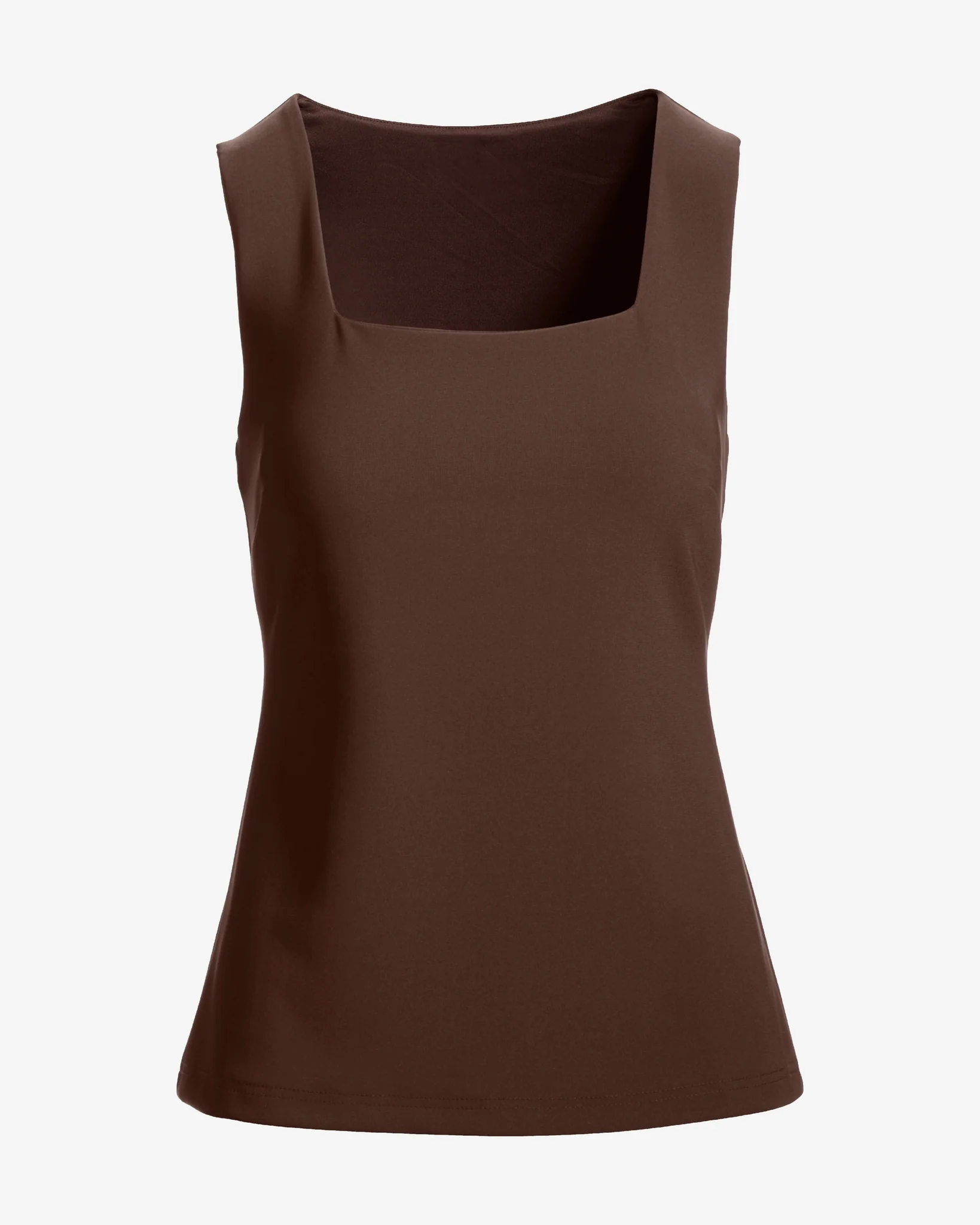 Beyond Travel Square Neck Sleeveless Shell Top Coffee Bean - Mycitystee