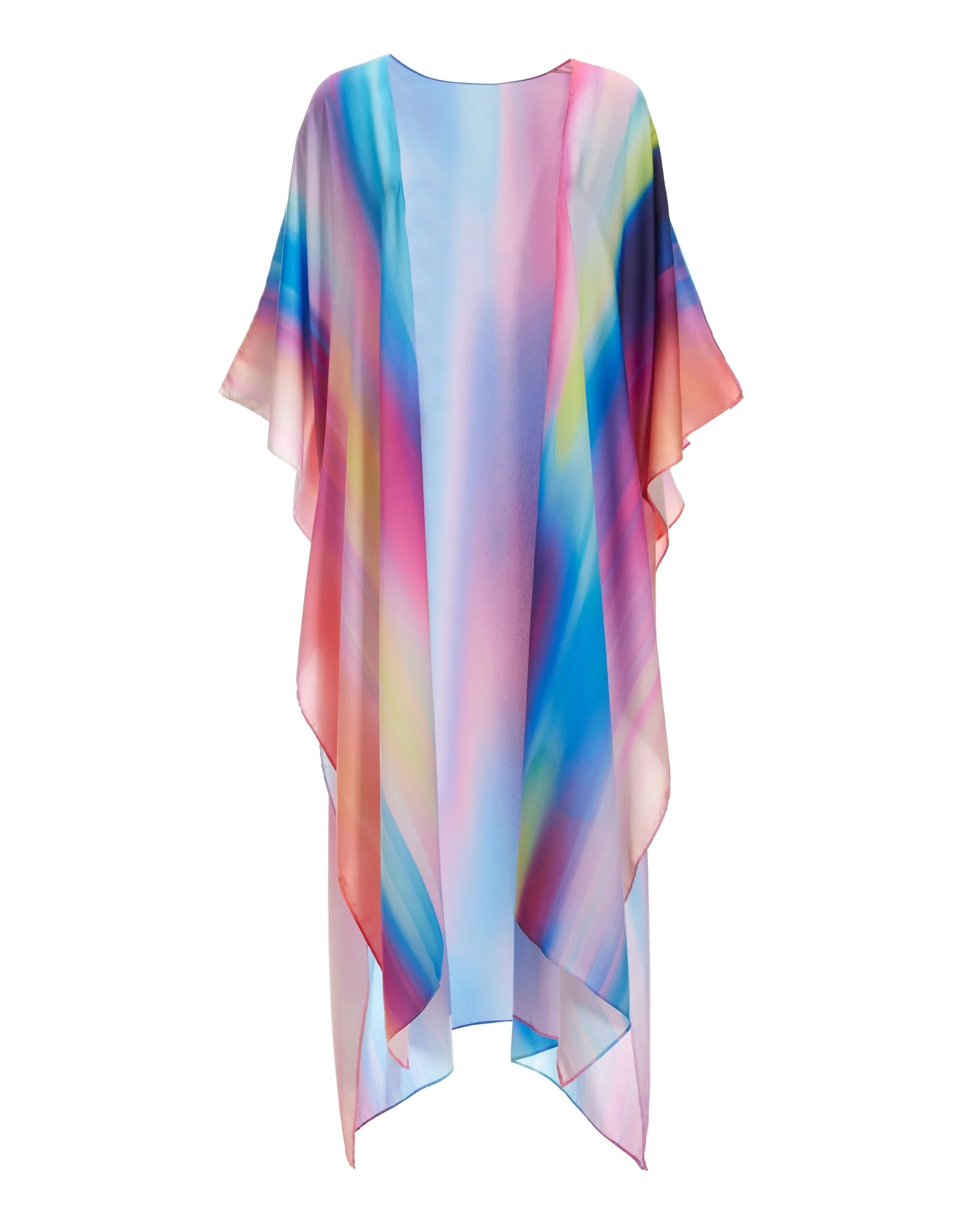 Sunset Shores Long Tie-Front Kimono Multi - Mycitystee