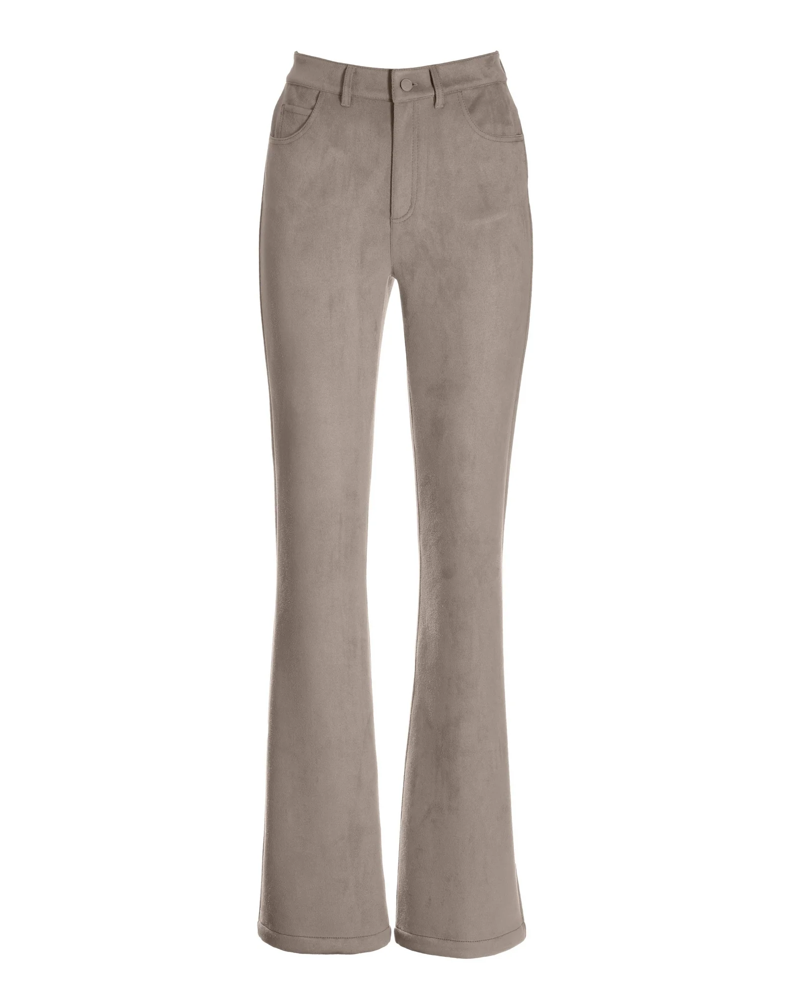Monterey Faux Suede Five Pocket Bootcut Pant Gray - Mycitystee