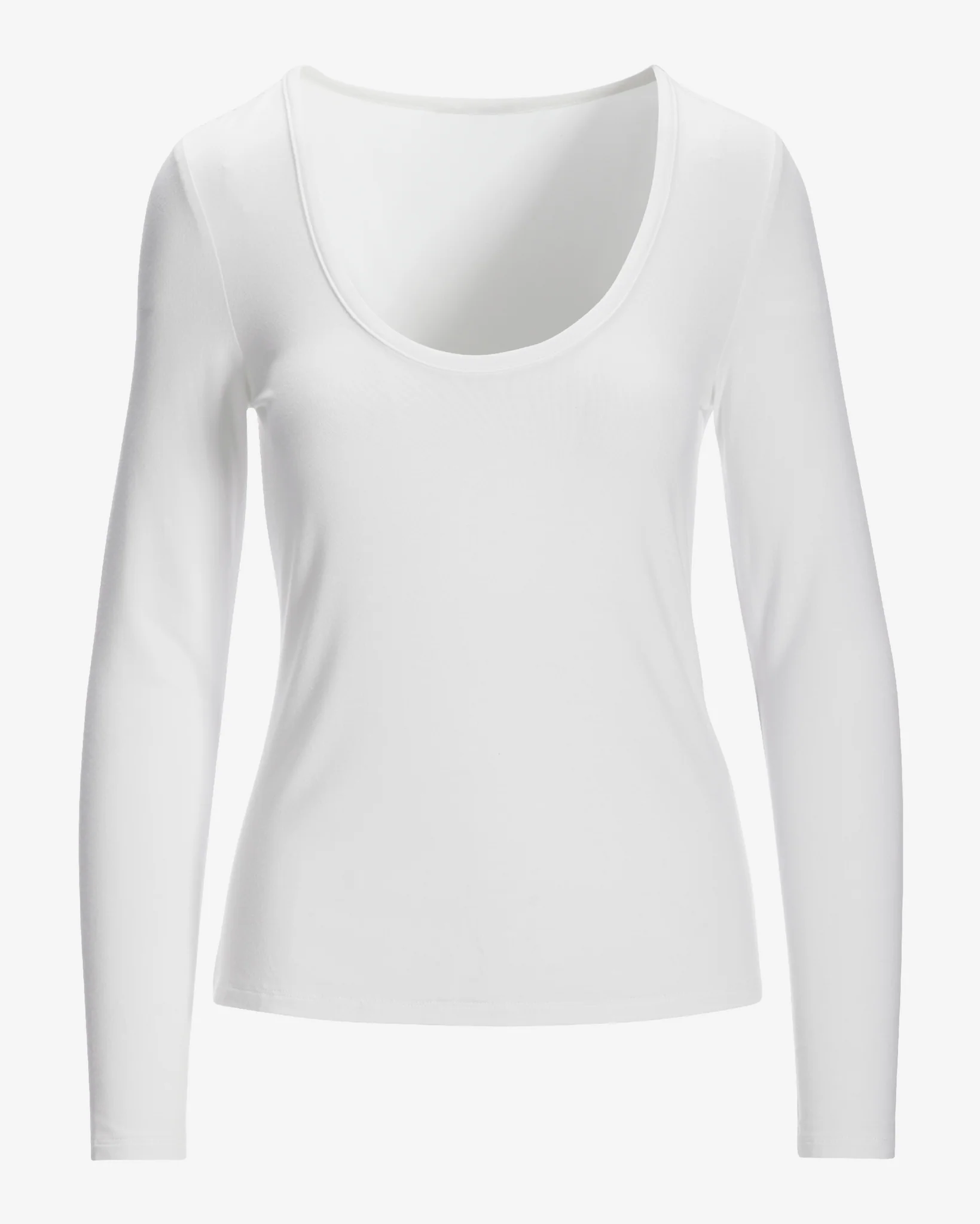 So Effortless Long Sleeve Scoop Neck Knit Top Pure White - Mycitystee